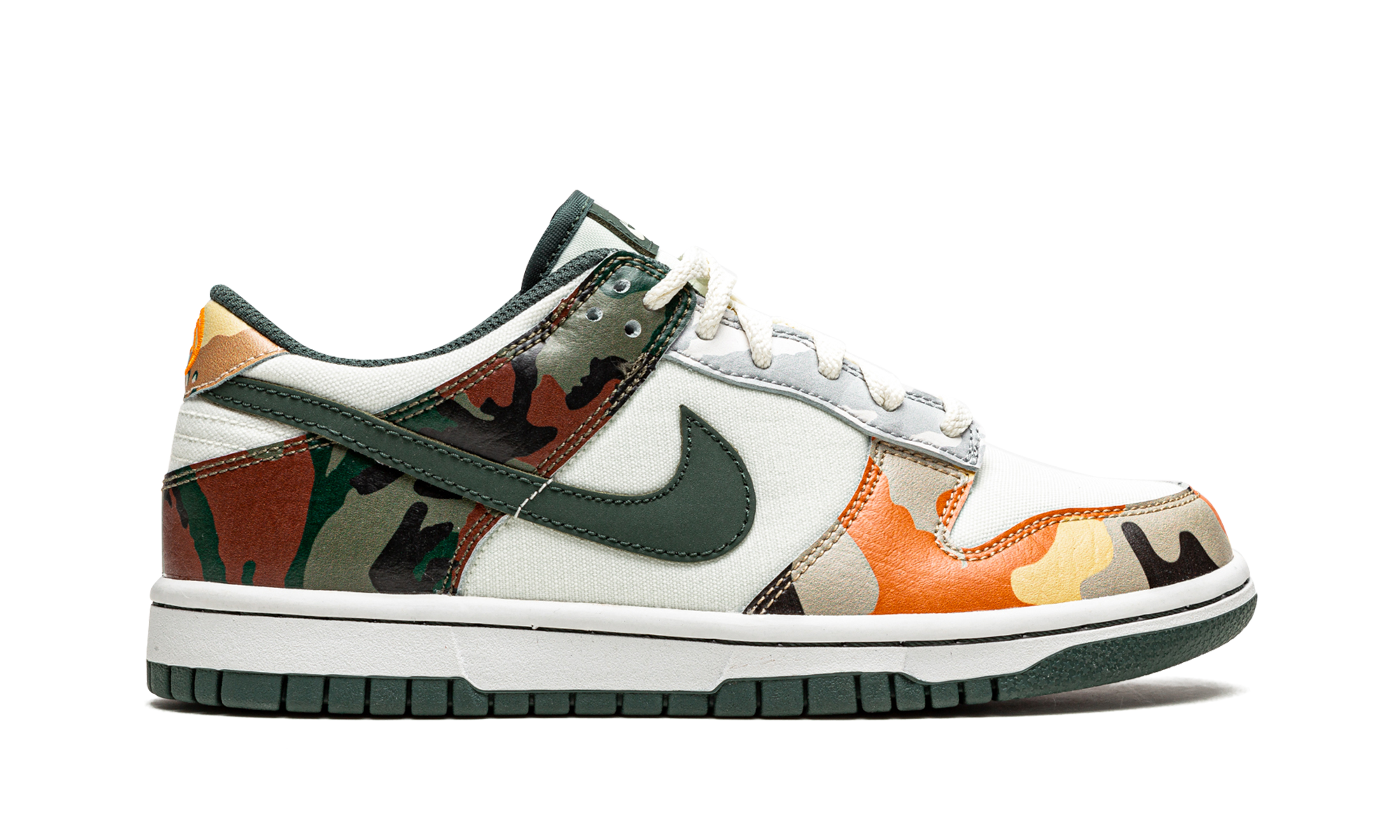 nike dunk low sail multi camo gs+DB1909-100+right view