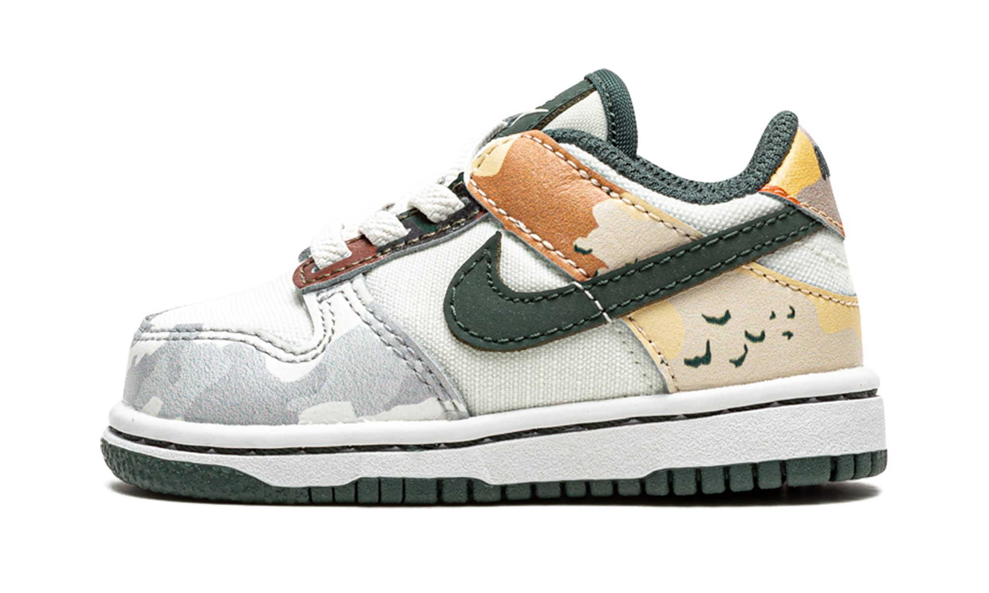 nike dunk low sail multi camo td+DB1902-100+diagnol right view 1
