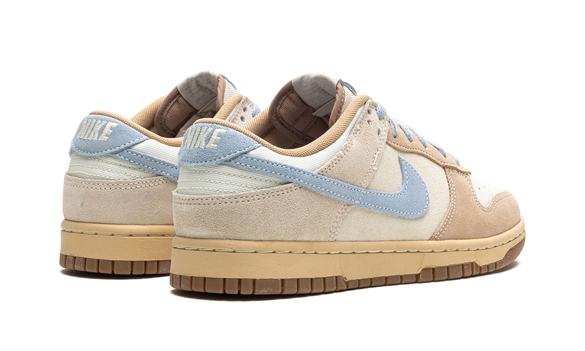 nike dunk low sanddrift light armory blue+HF0106-100+diagnol right behind view