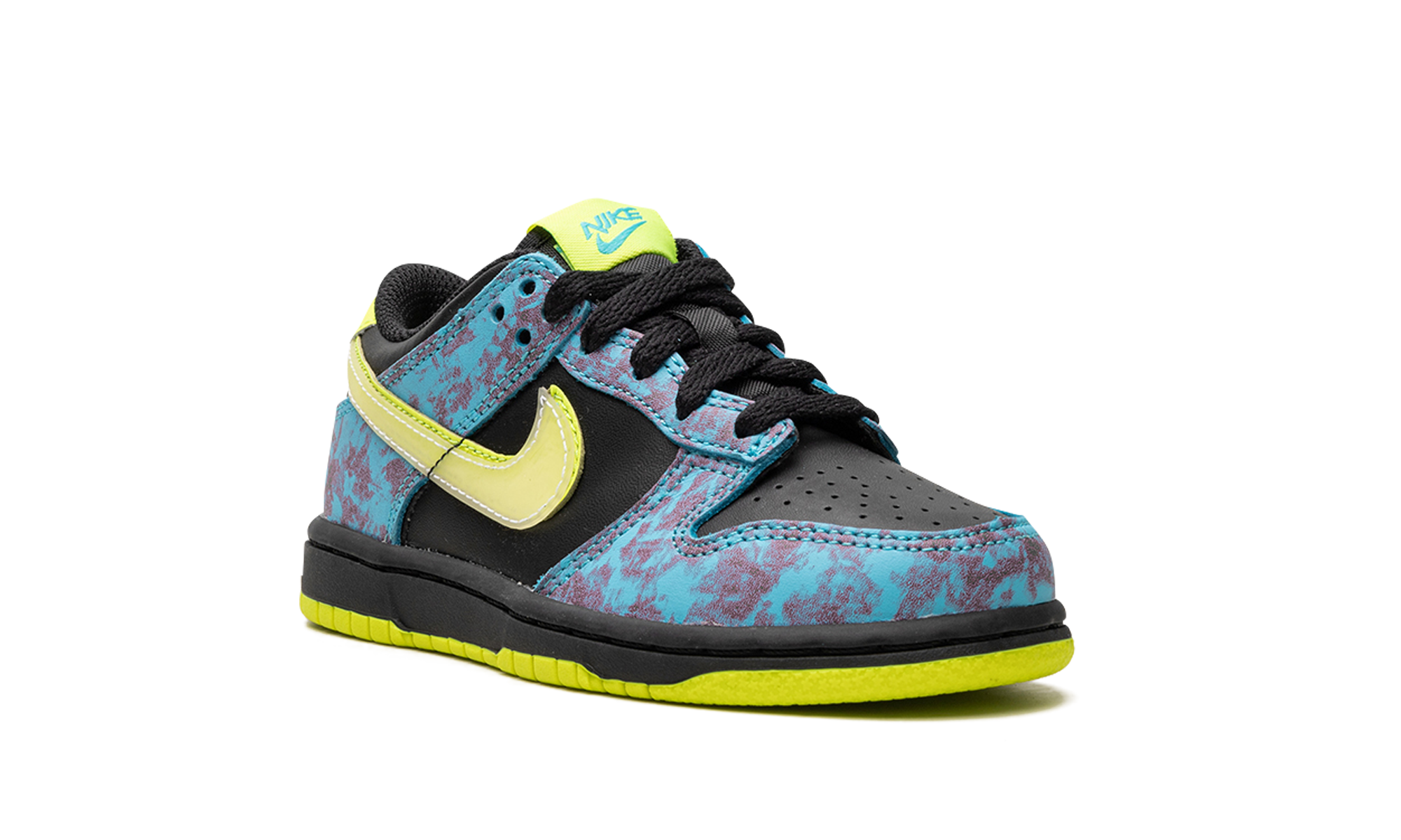 nike dunk low se acid wash baltic blue volt ps+DV1695-900+diagnol right view