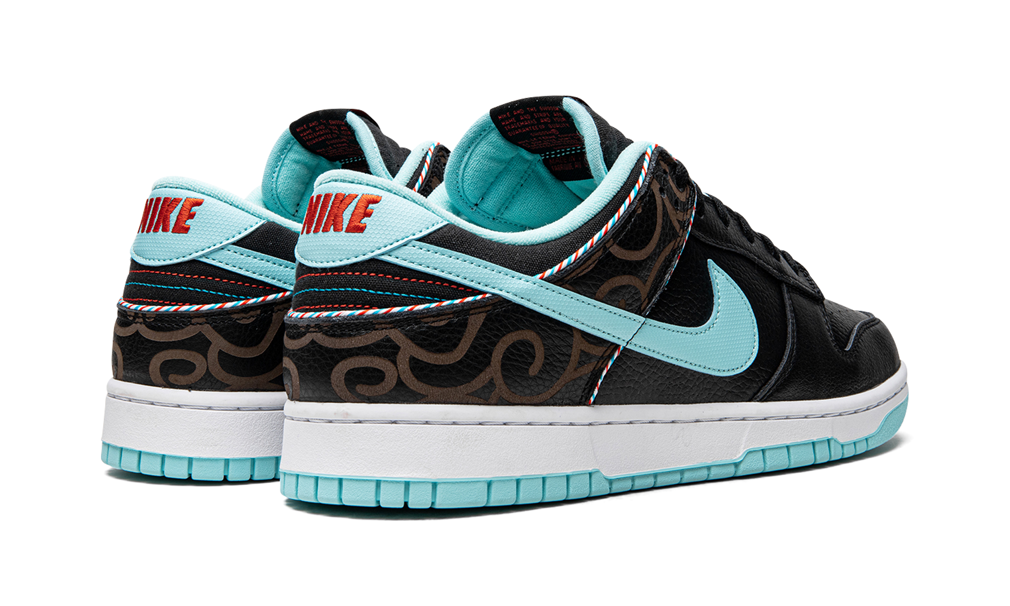 nike dunk low se barber shop black+DH7614-001+diagnol right behind view