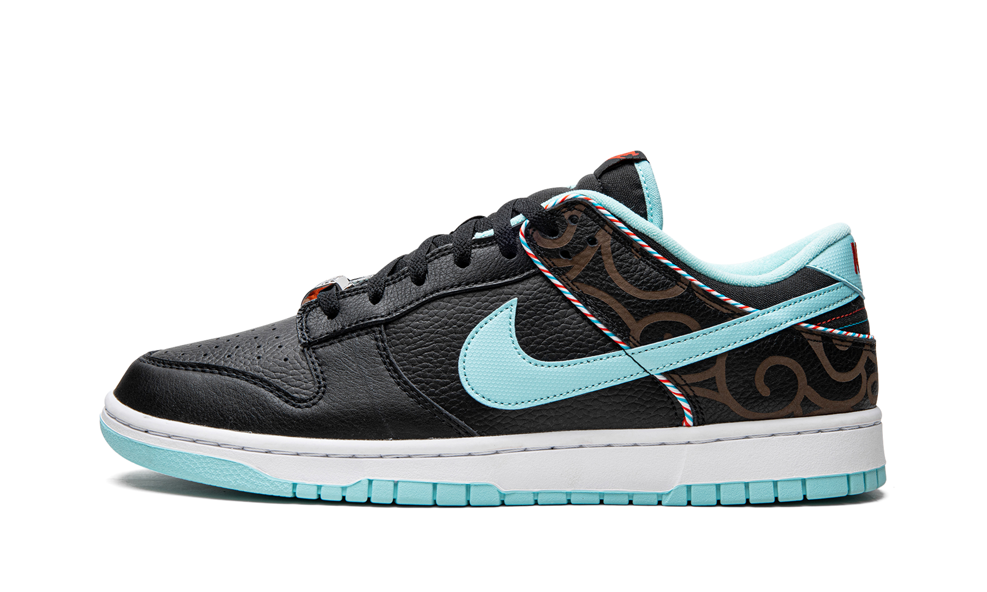 nike dunk low se barber shop black+DH7614-001+diagnol right view 1
