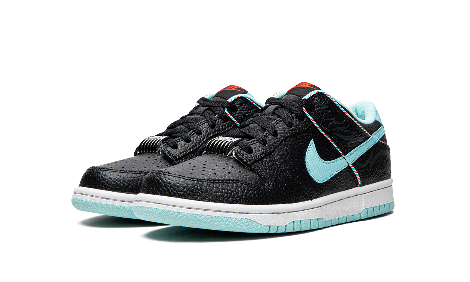 nike dunk low se barber shop black gs+DN3351-001+diagnol left view