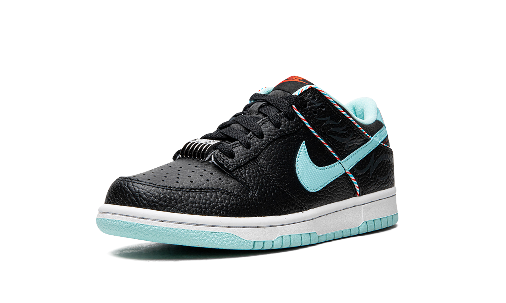 nike dunk low se barber shop black gs+DN3351-001+left diagnol single view
