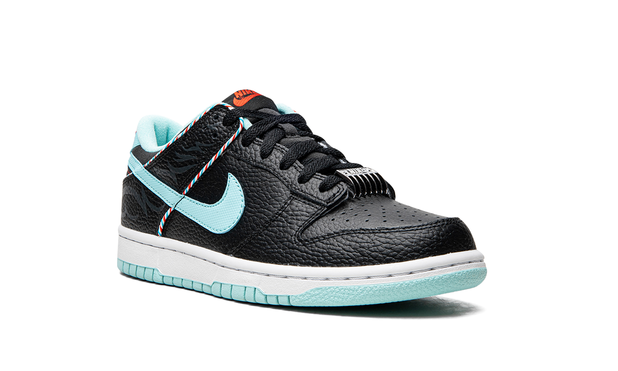 nike dunk low se barber shop black gs+DN3351-001+diagnol right view