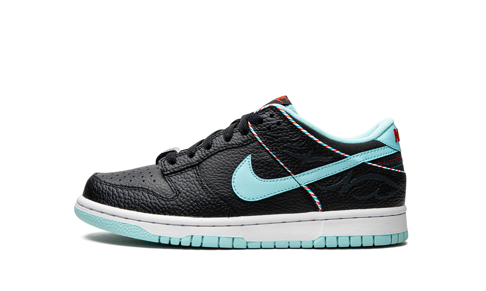 nike dunk low se barber shop black gs+DN3351-001+diagnol right view 1