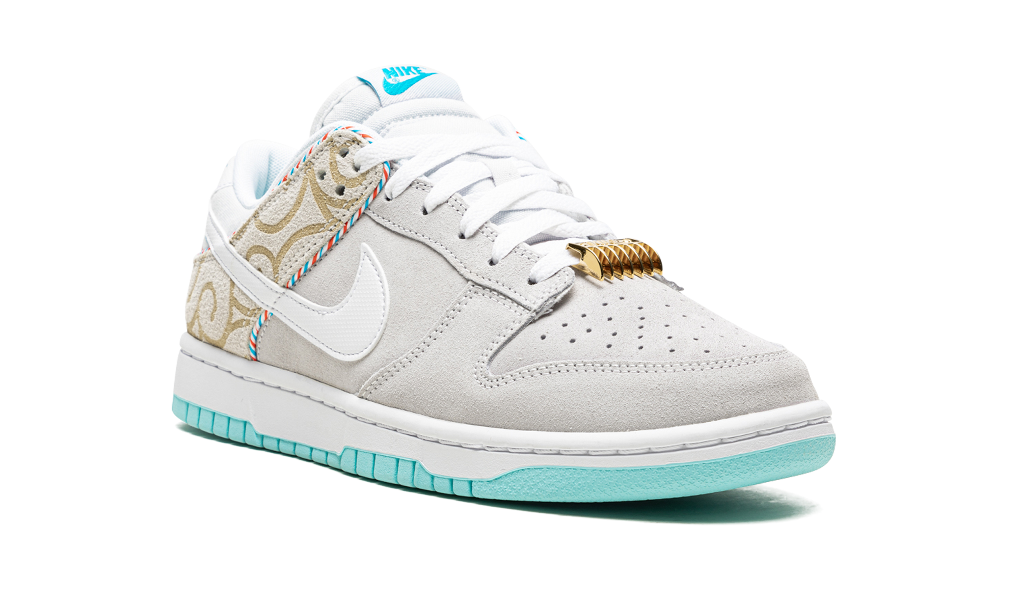 nike dunk low se barber shop grey+DH7614-500+diagnol right view