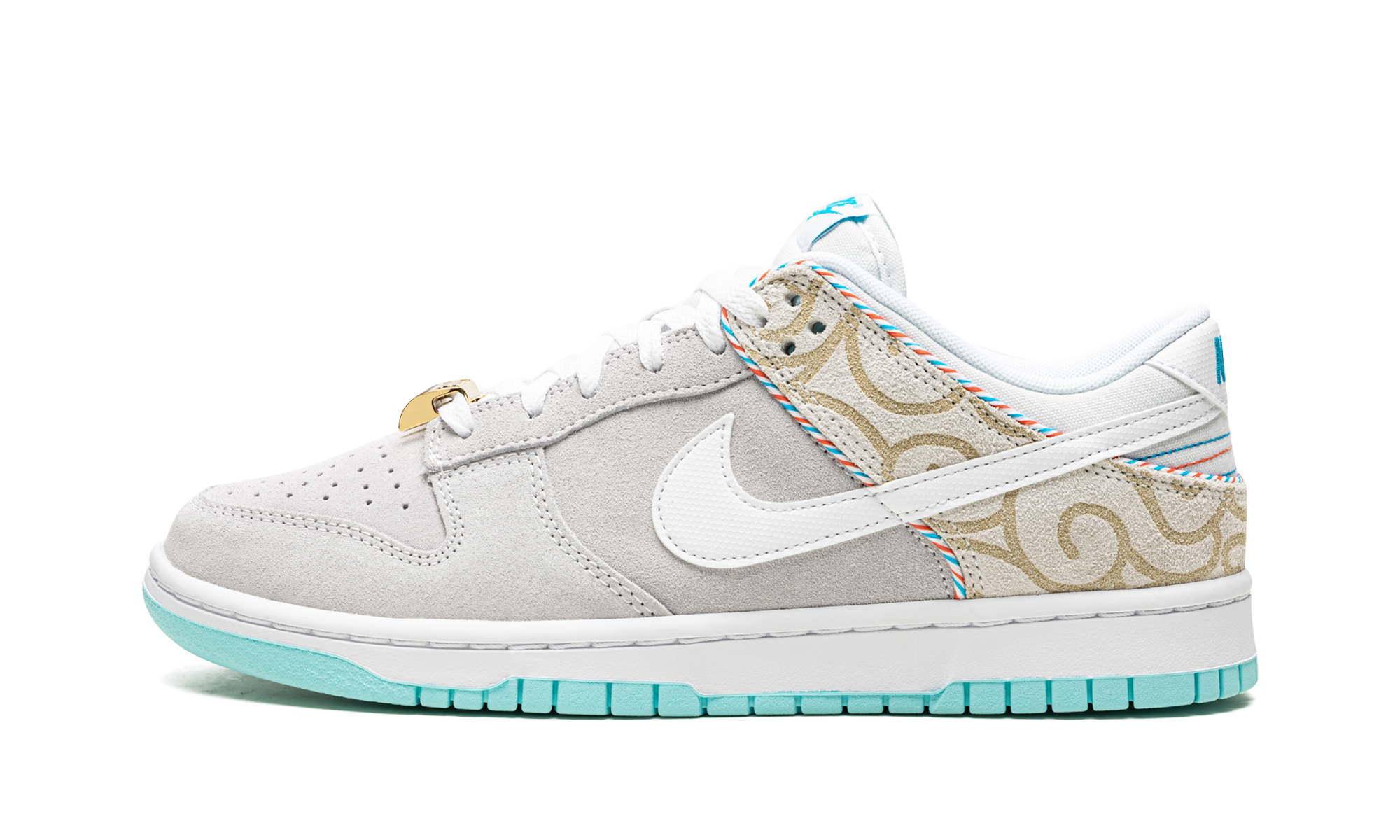 nike dunk low se barber shop grey+DH7614-500+diagnol right view 1