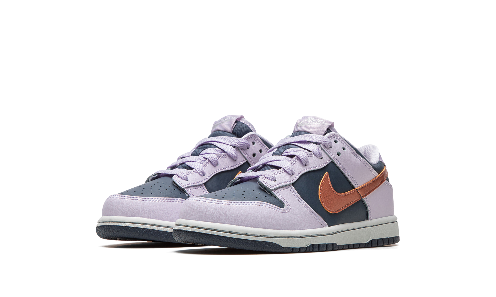 nike dunk low se copper swoosh ps+DX1664-400+diagnol left view