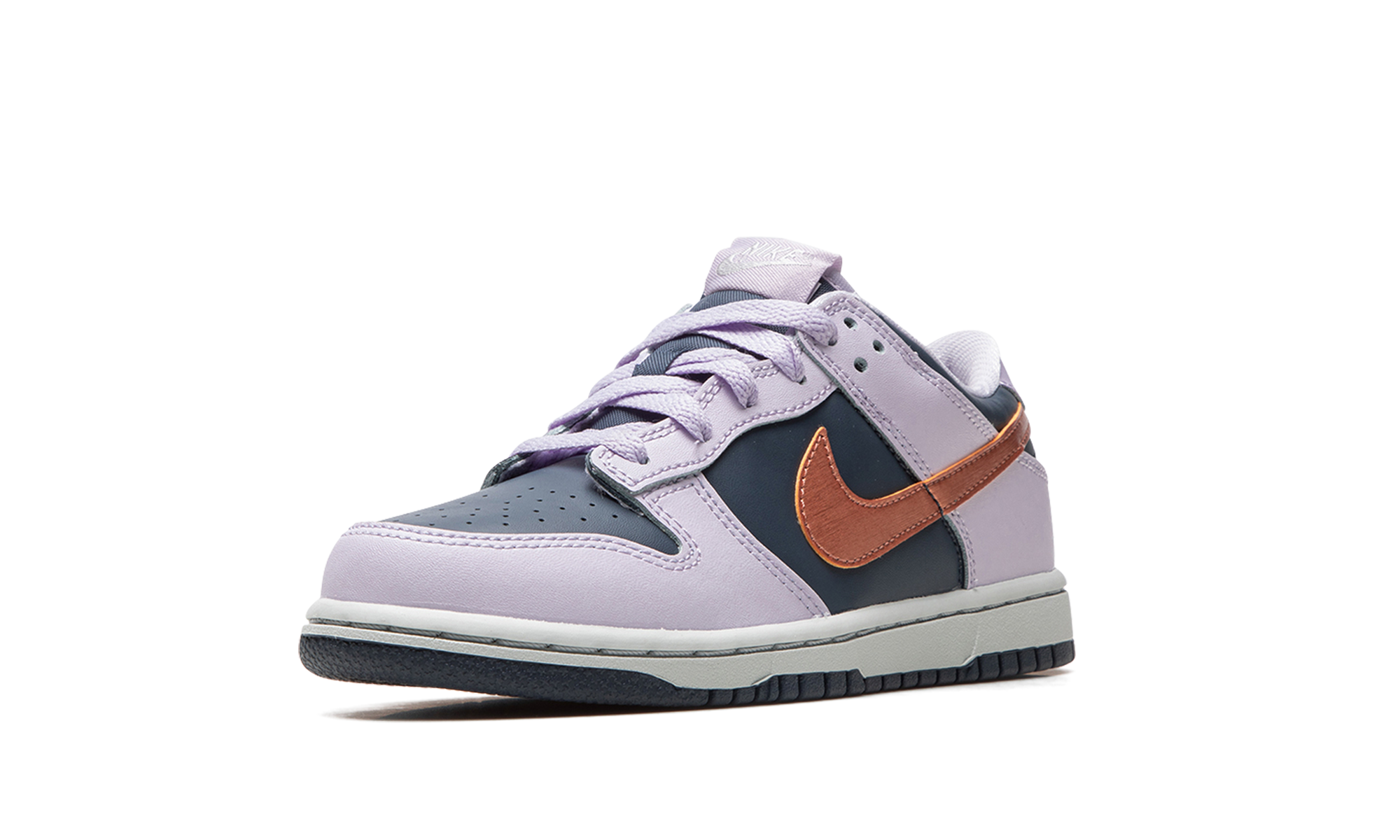 nike dunk low se copper swoosh ps+DX1664-400+left diagnol single view