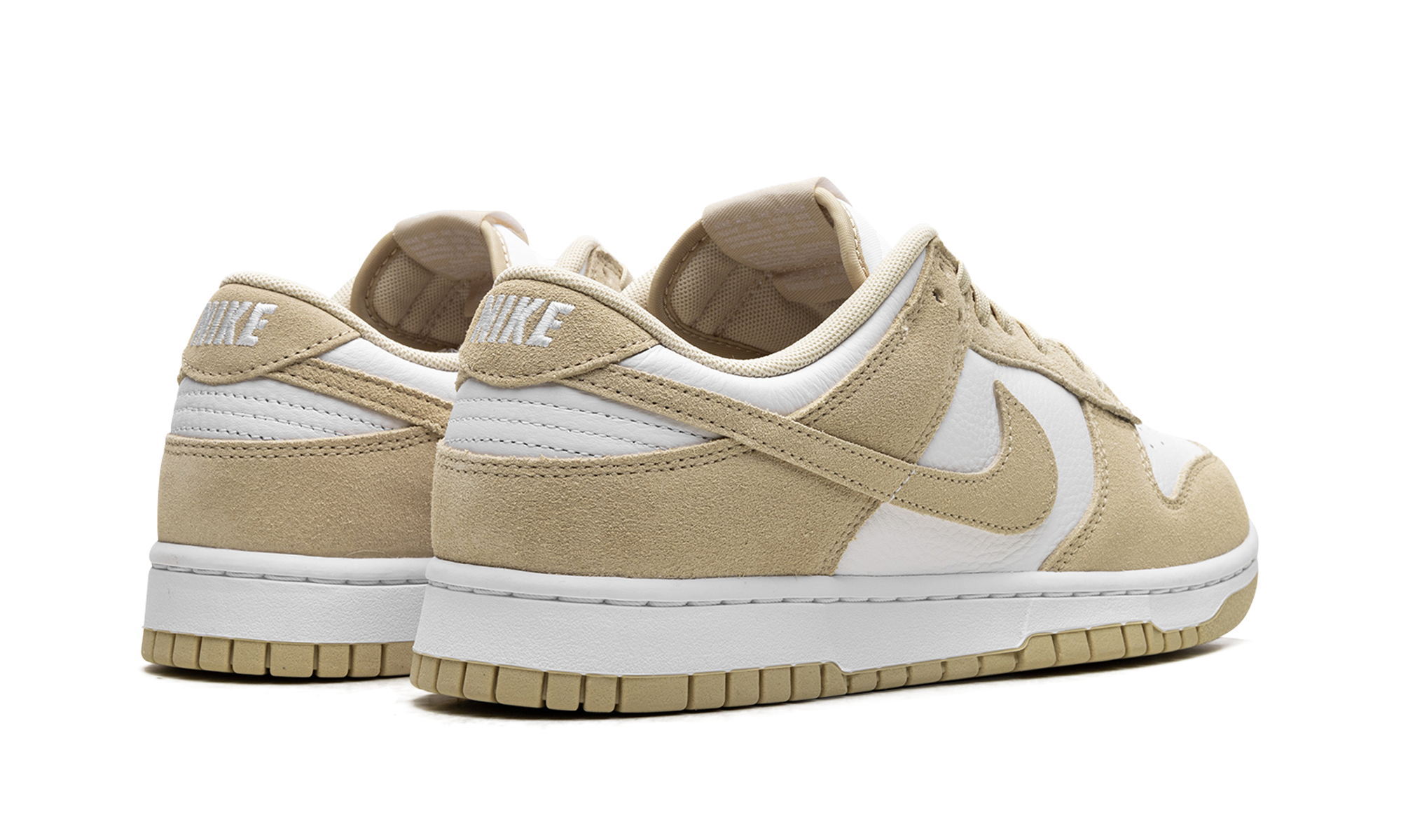 nike dunk low se team gold suede+FQ8249-102+diagnol right behind view