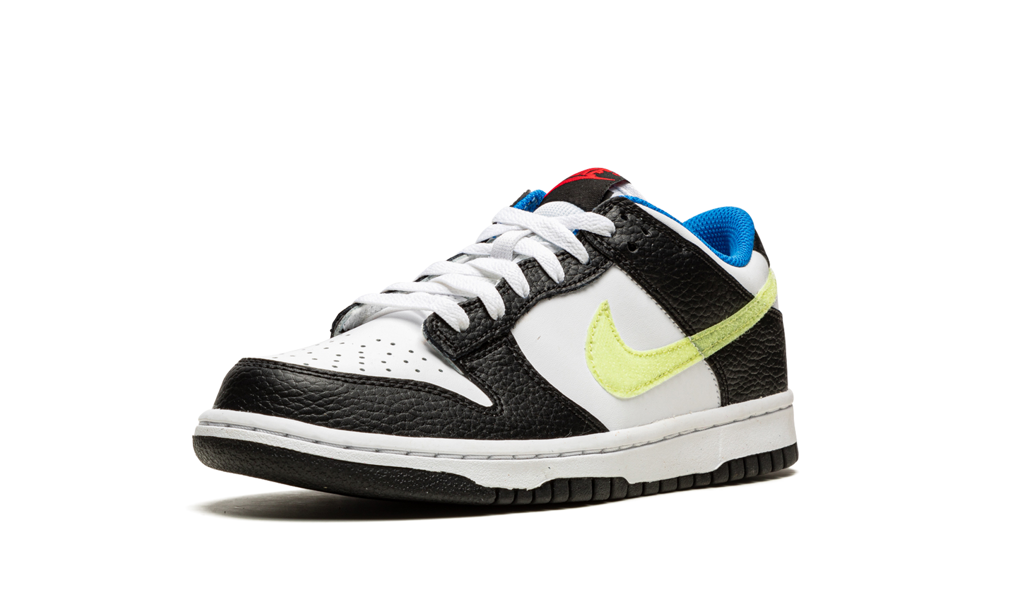 nike dunk low signal blue lemon twist gs+DQ0977-100+left diagnol single view