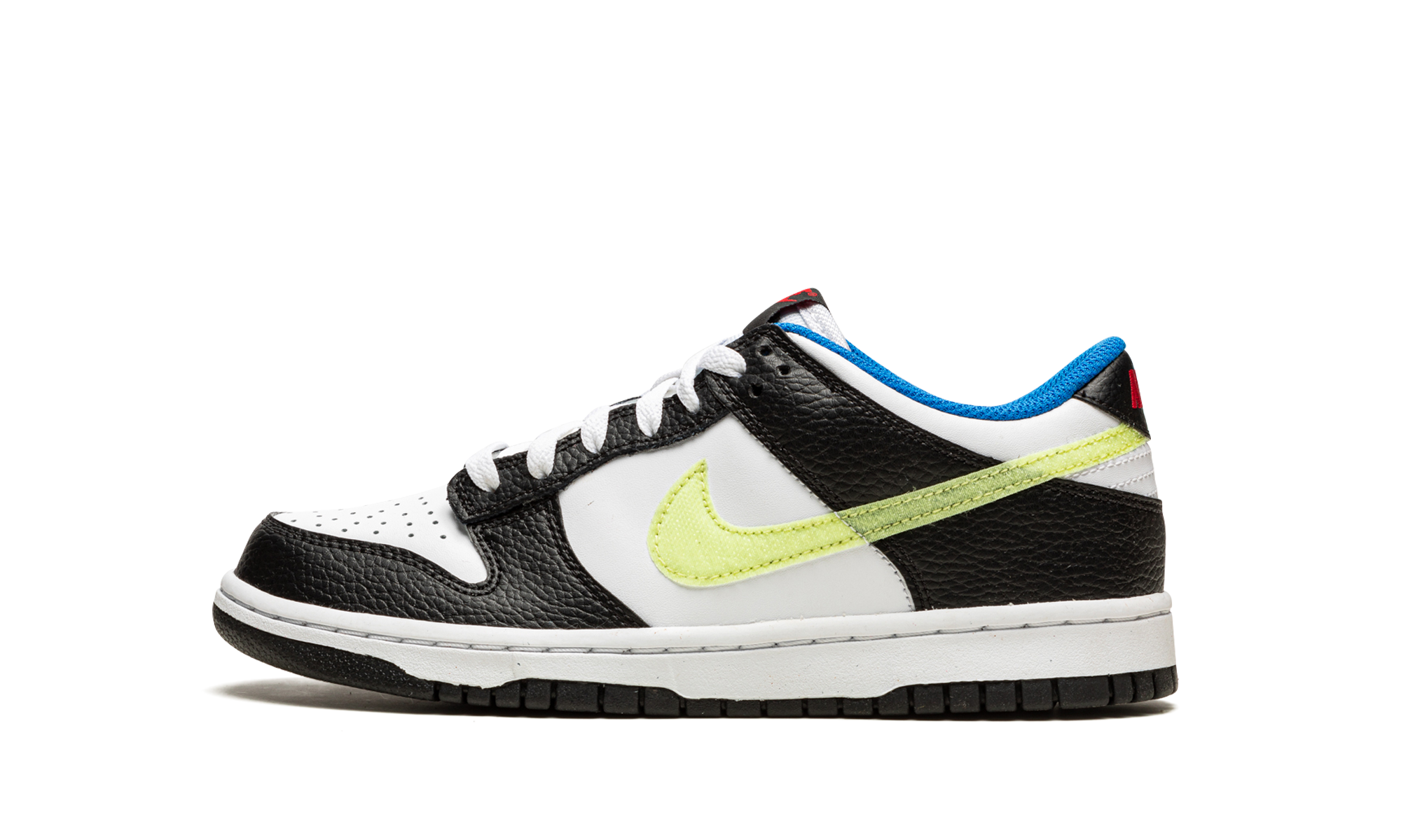 nike dunk low signal blue lemon twist gs+DQ0977-100+diagnol right view 1