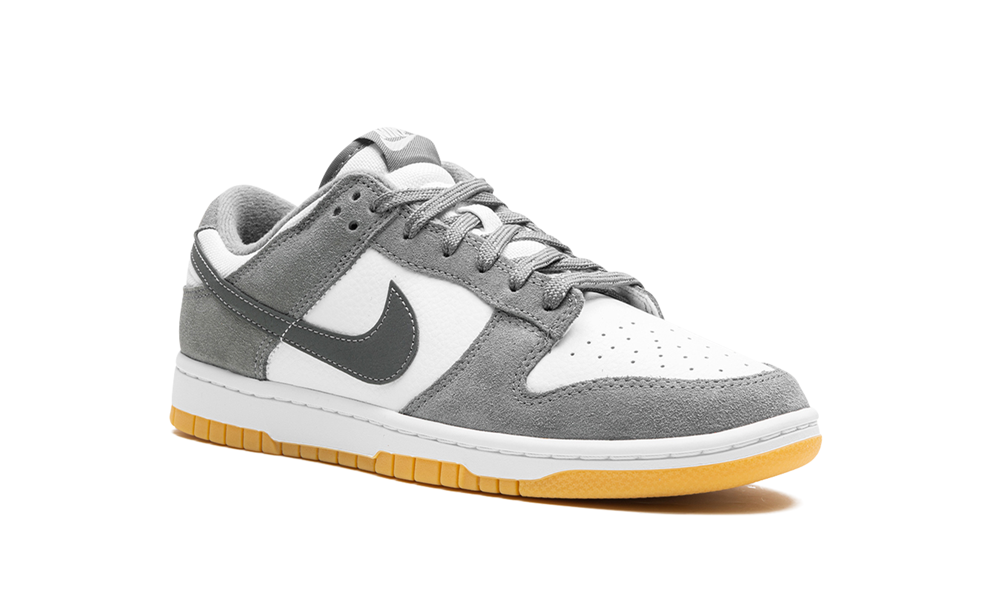 nike dunk low smoke grey gum 3m swoosh+FV0389-100+diagnol right view