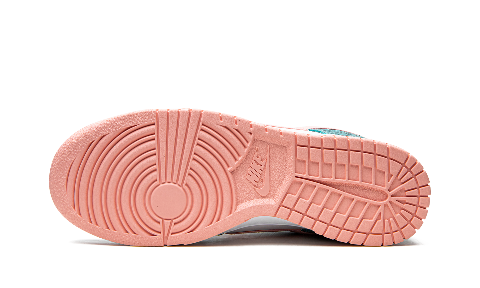 nike dunk low snakeskin washed teal bleached coral+DR8577-300+bottom view