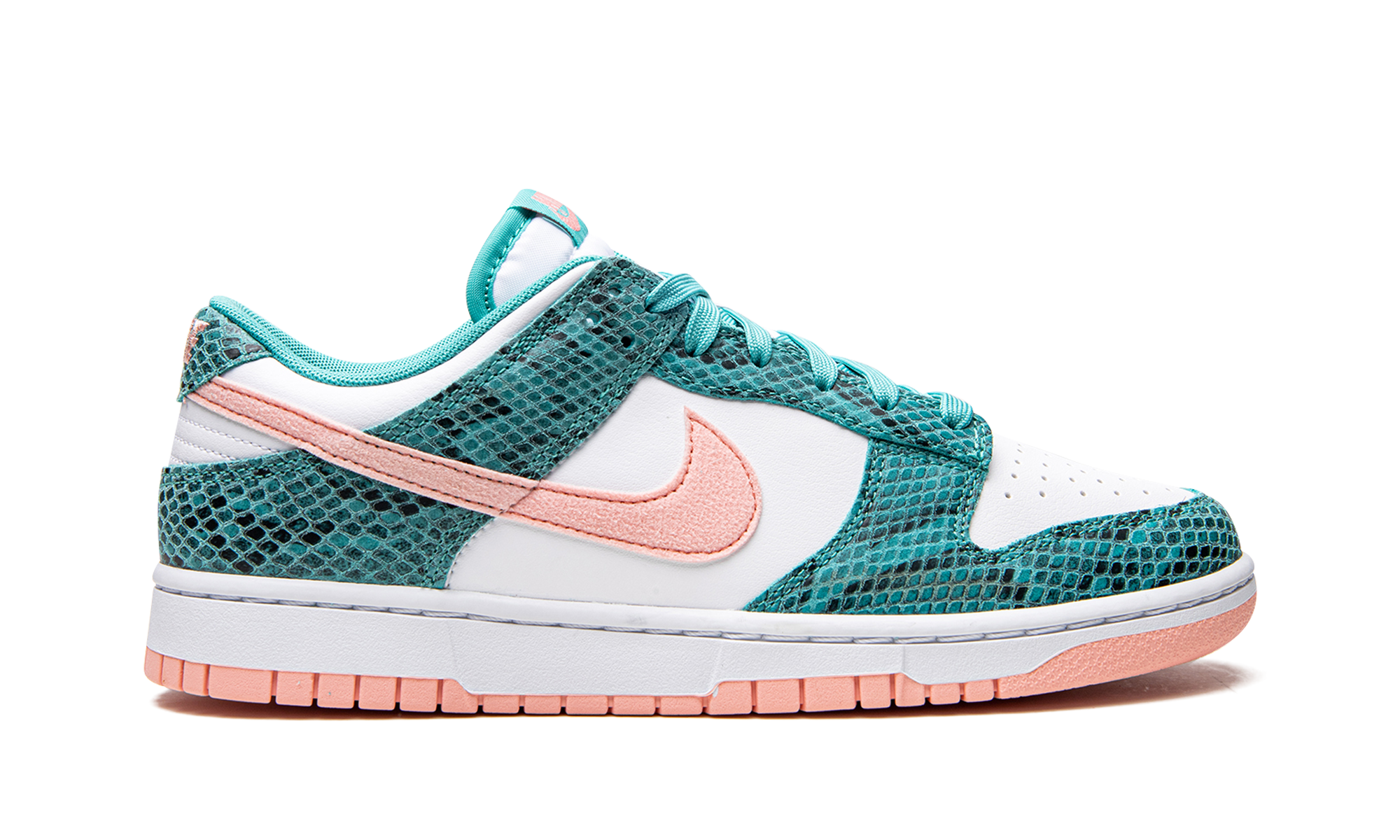 nike dunk low snakeskin washed teal bleached coral+DR8577-300+right view