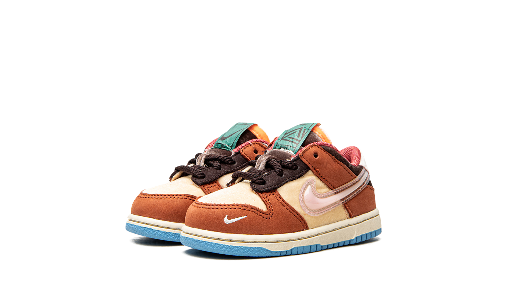 nike dunk low social status free lunch chocolate milk td+DM3350-700+diagnol left view