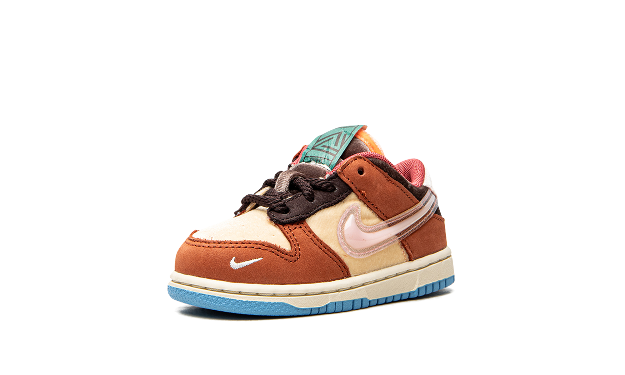 nike dunk low social status free lunch chocolate milk td+DM3350-700+left diagnol single view