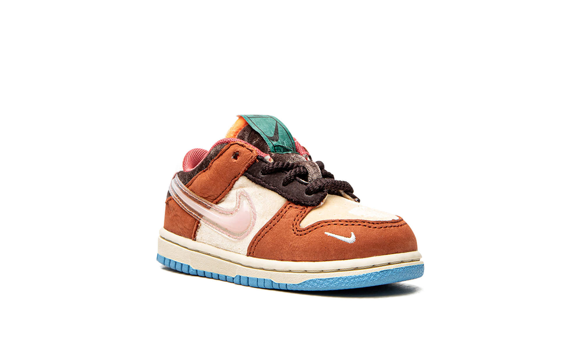 nike dunk low social status free lunch chocolate milk td+DM3350-700+diagnol right view