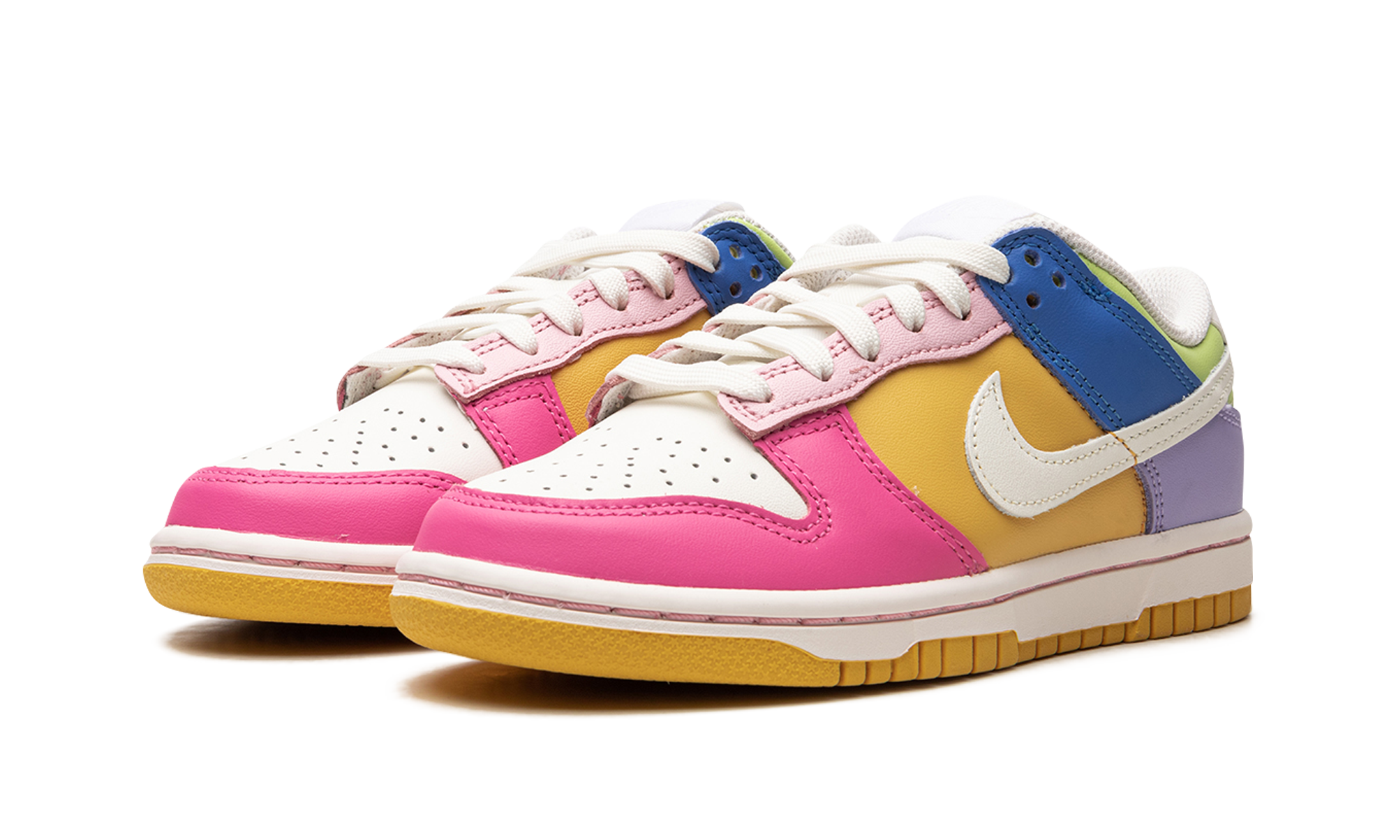 nike dunk low solar flare multi color women s+FD9923-111+diagnol left view