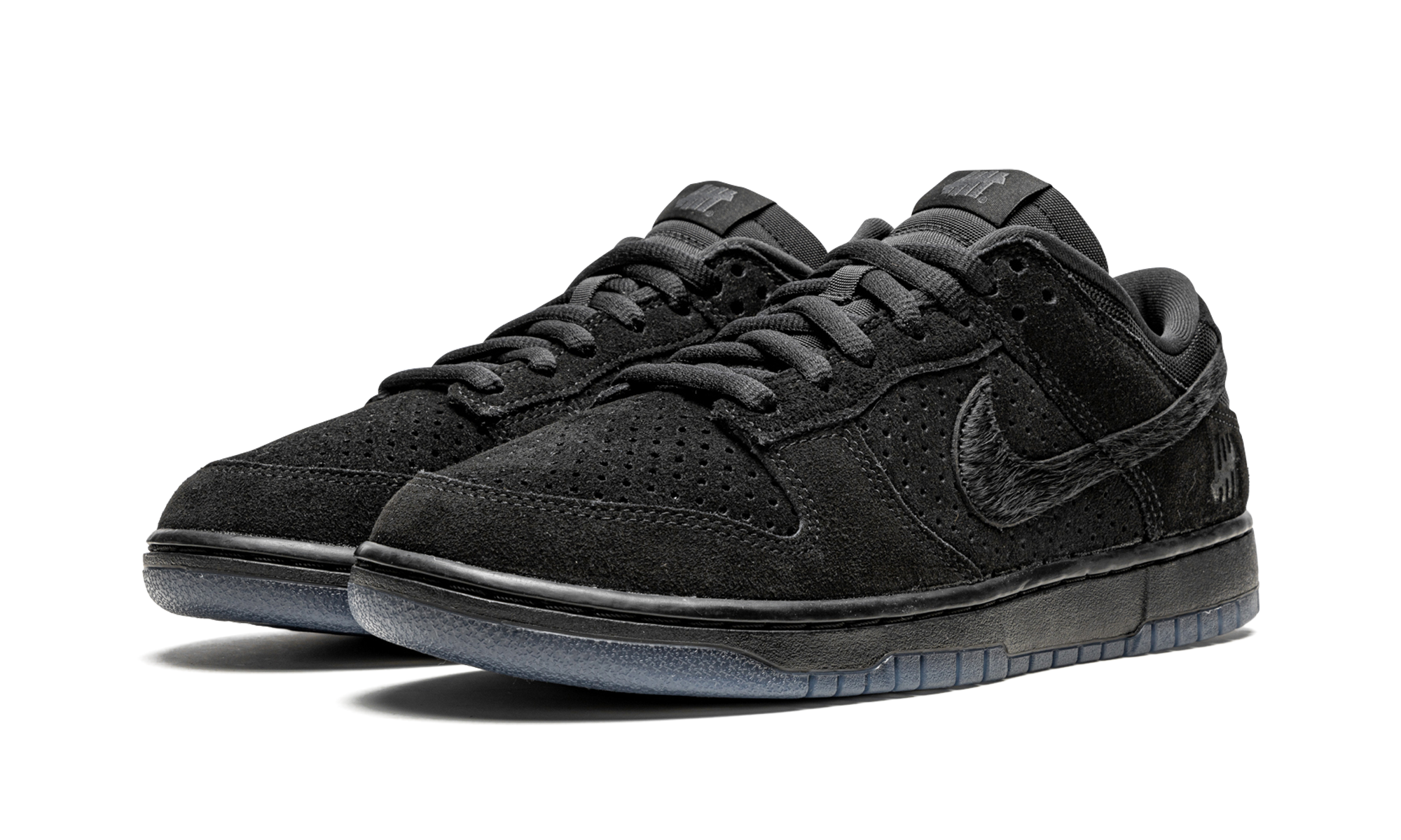 nike dunk low sp undefeated 5 on it black+DO9329-001+diagnol left view