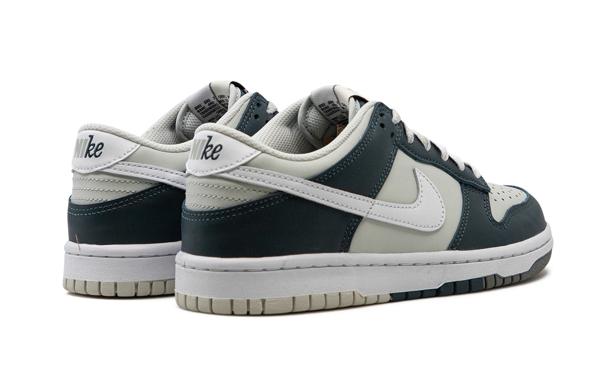 nike dunk low split deep jungle gs+FB9109-300+diagnol right behind view