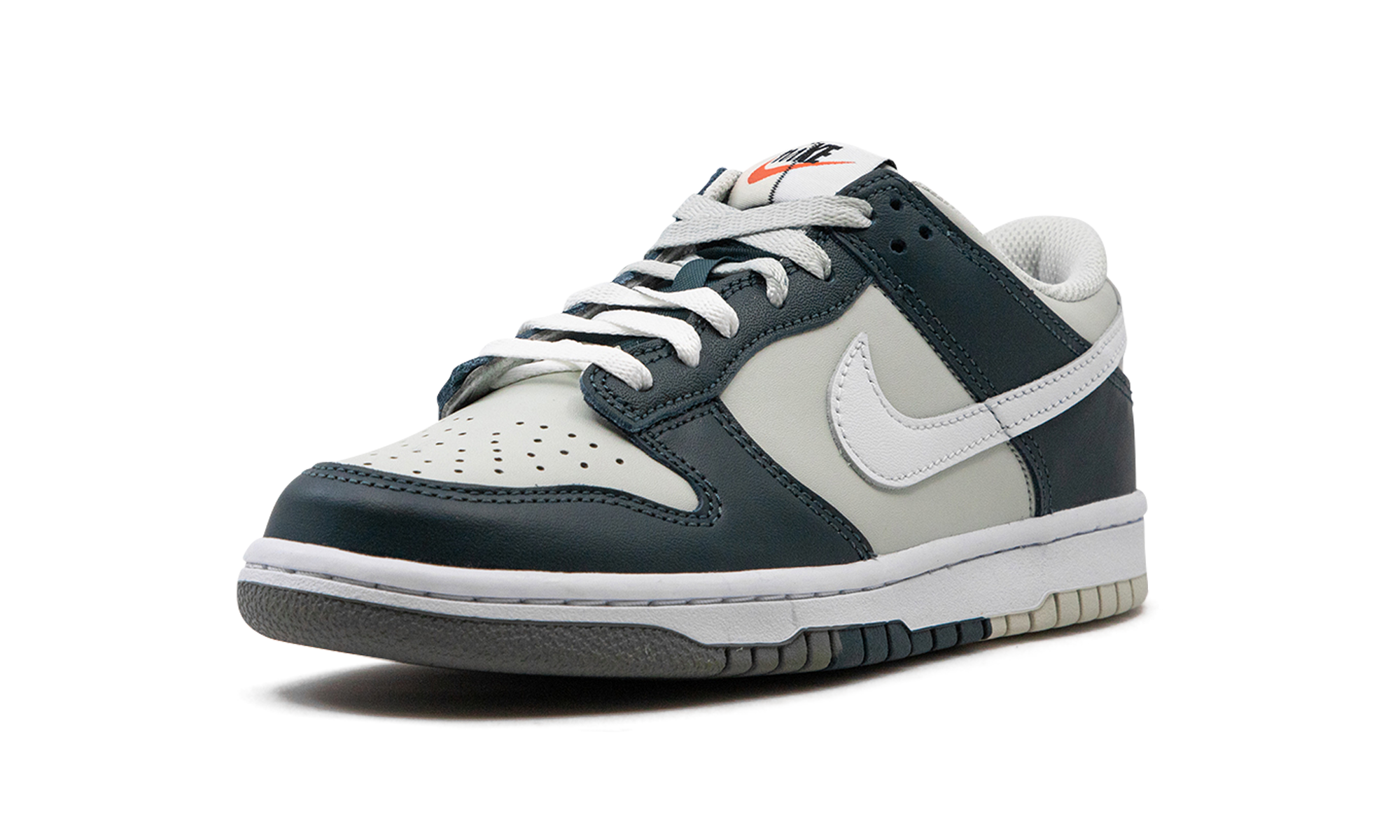 nike dunk low split deep jungle gs+FB9109-300+left diagnol single view