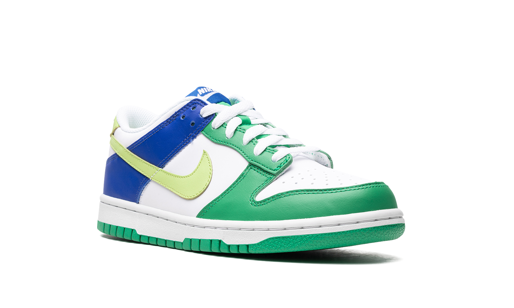 nike dunk low stadium green game royal gs+FN6973-100+diagnol right view