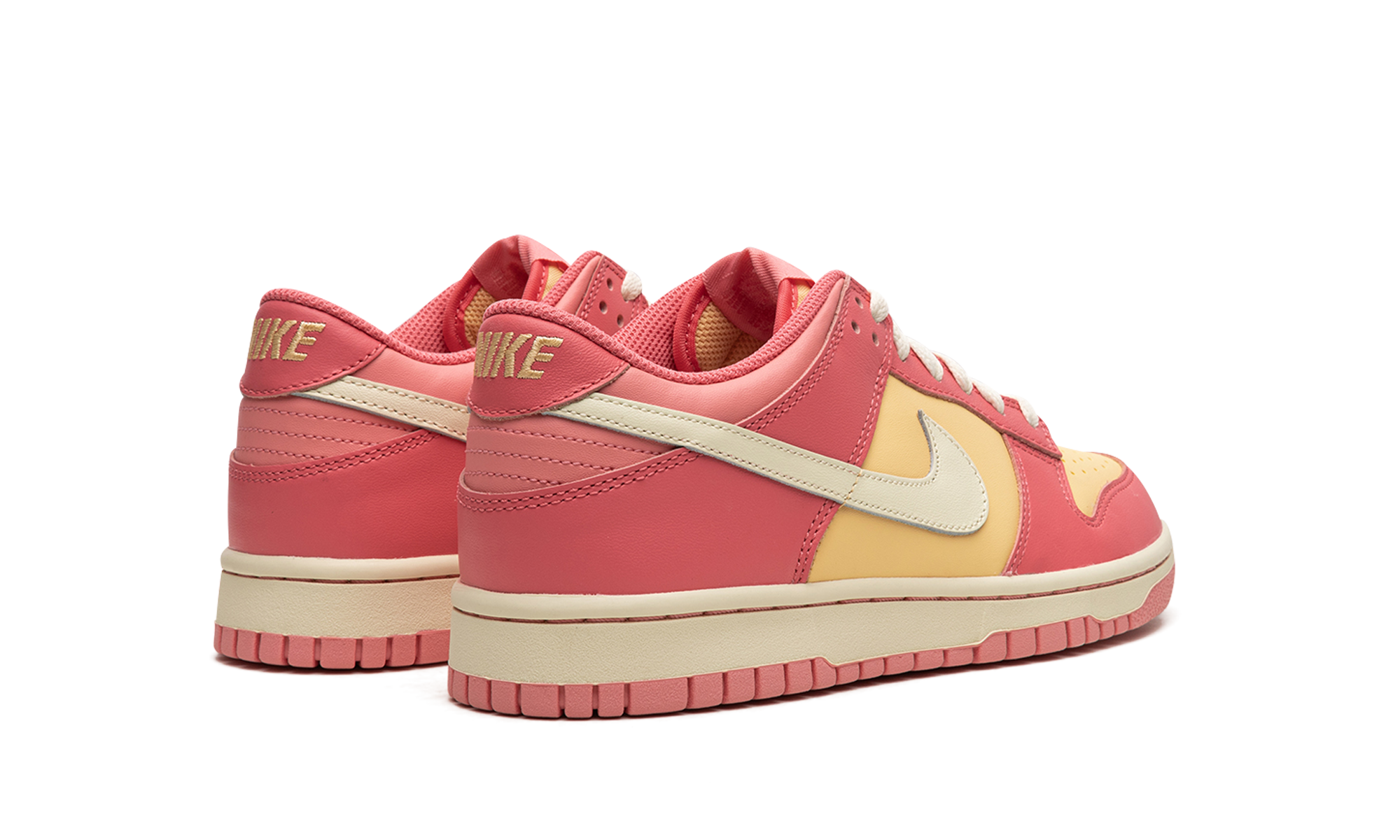 nike dunk low strawberry peach cream gs+DH9765-200+diagnol right behind view