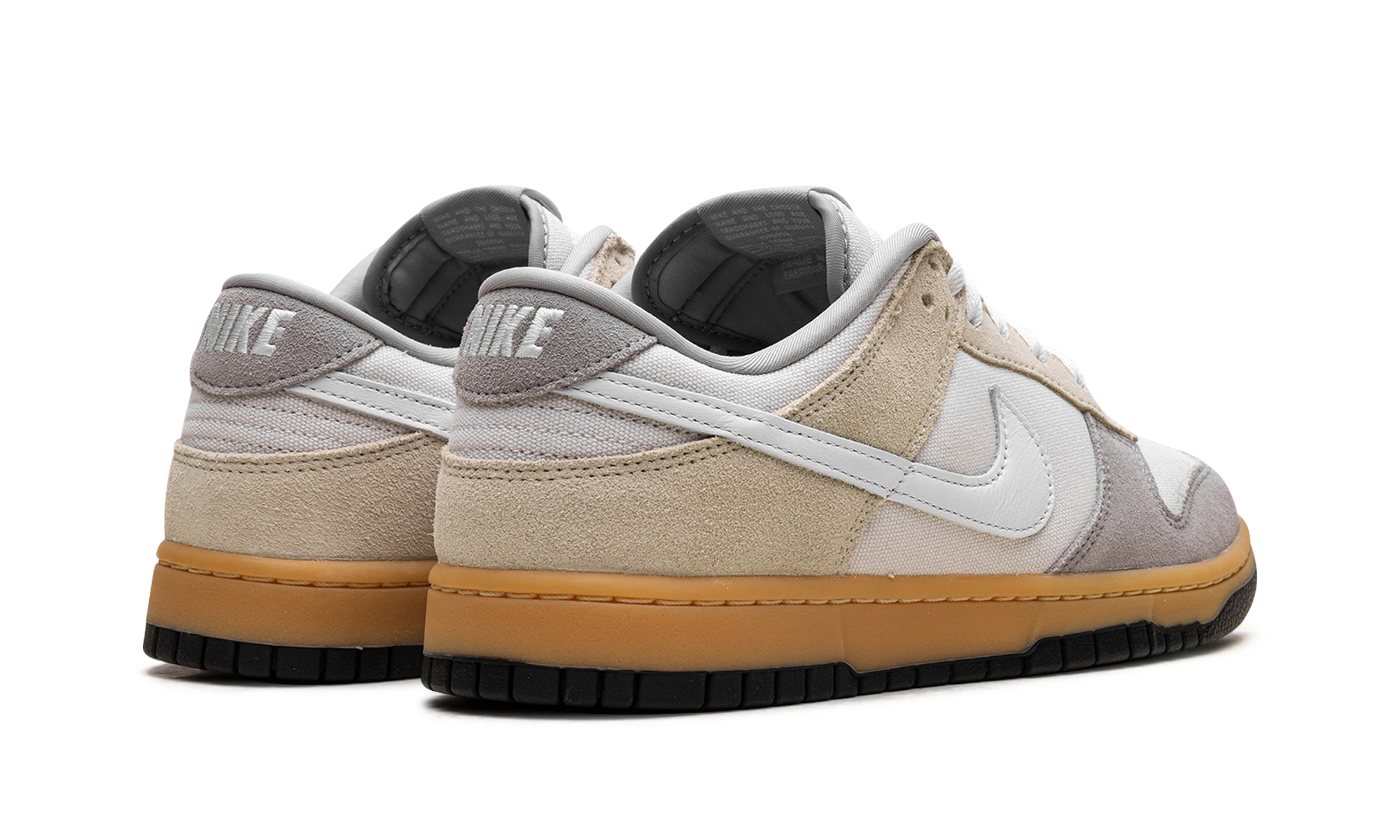 nike dunk low suede canvas+HV4301-030+diagnol right behind view