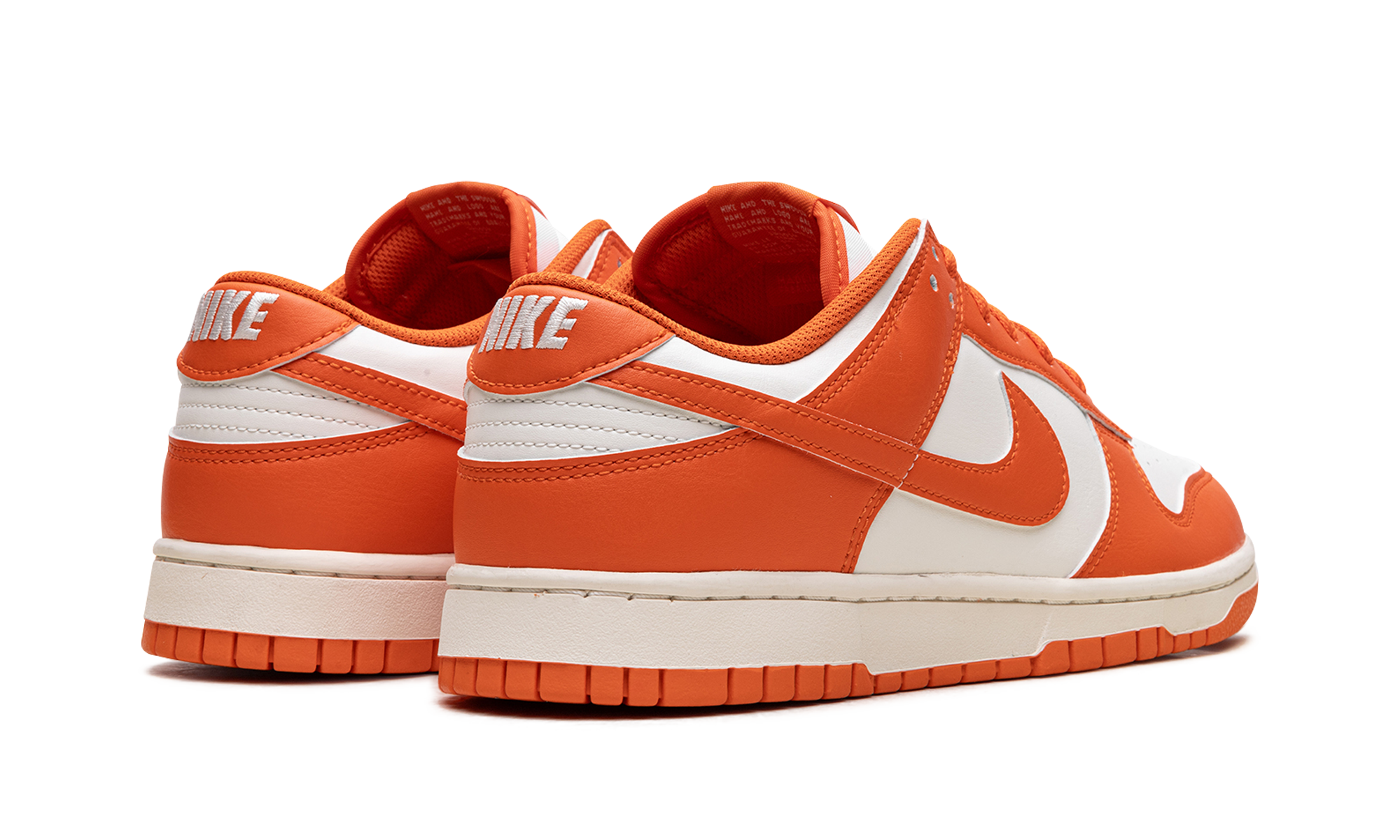 nike dunk low syracuse pale ivory+HF5441-106+diagnol right behind view