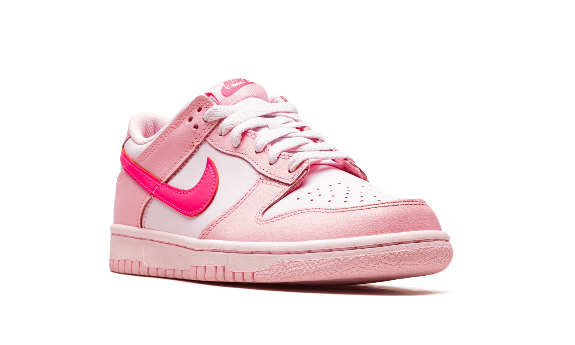 nike dunk low triple pink gs+DH9765-600+diagnol right view