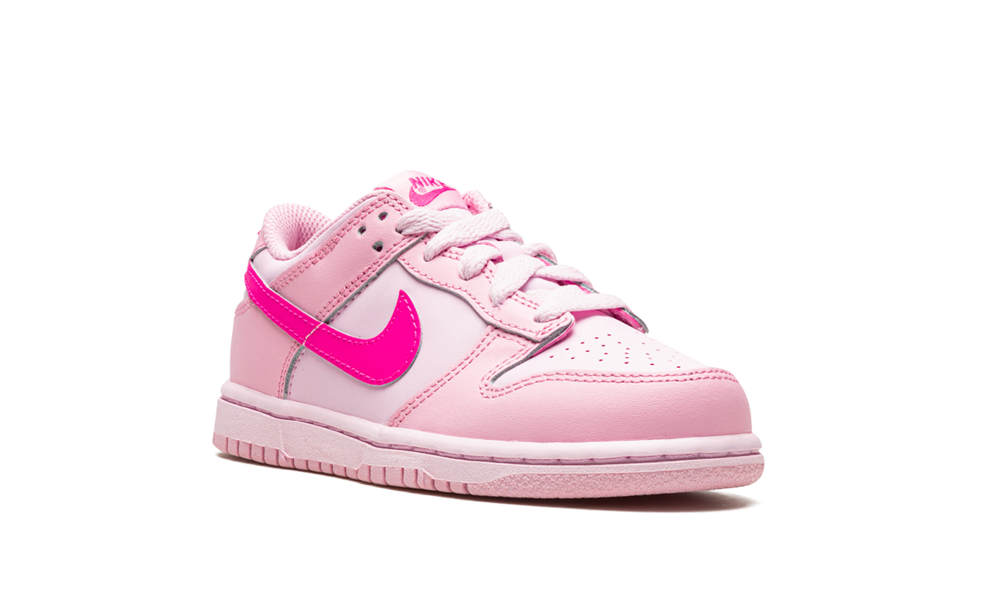 nike dunk low triple pink ps+DH9756-600+diagnol right view