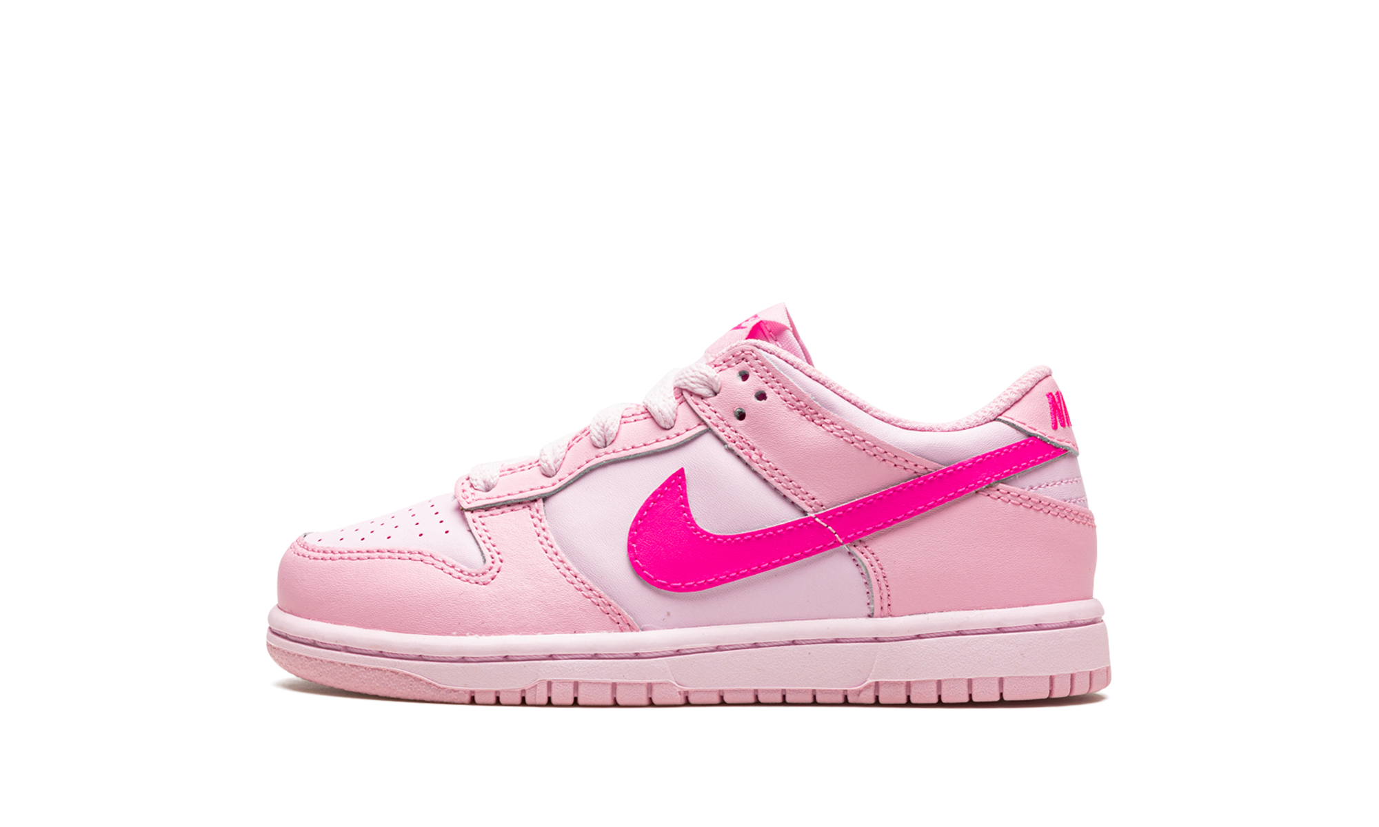 nike dunk low triple pink ps+DH9756-600+diagnol right view 1