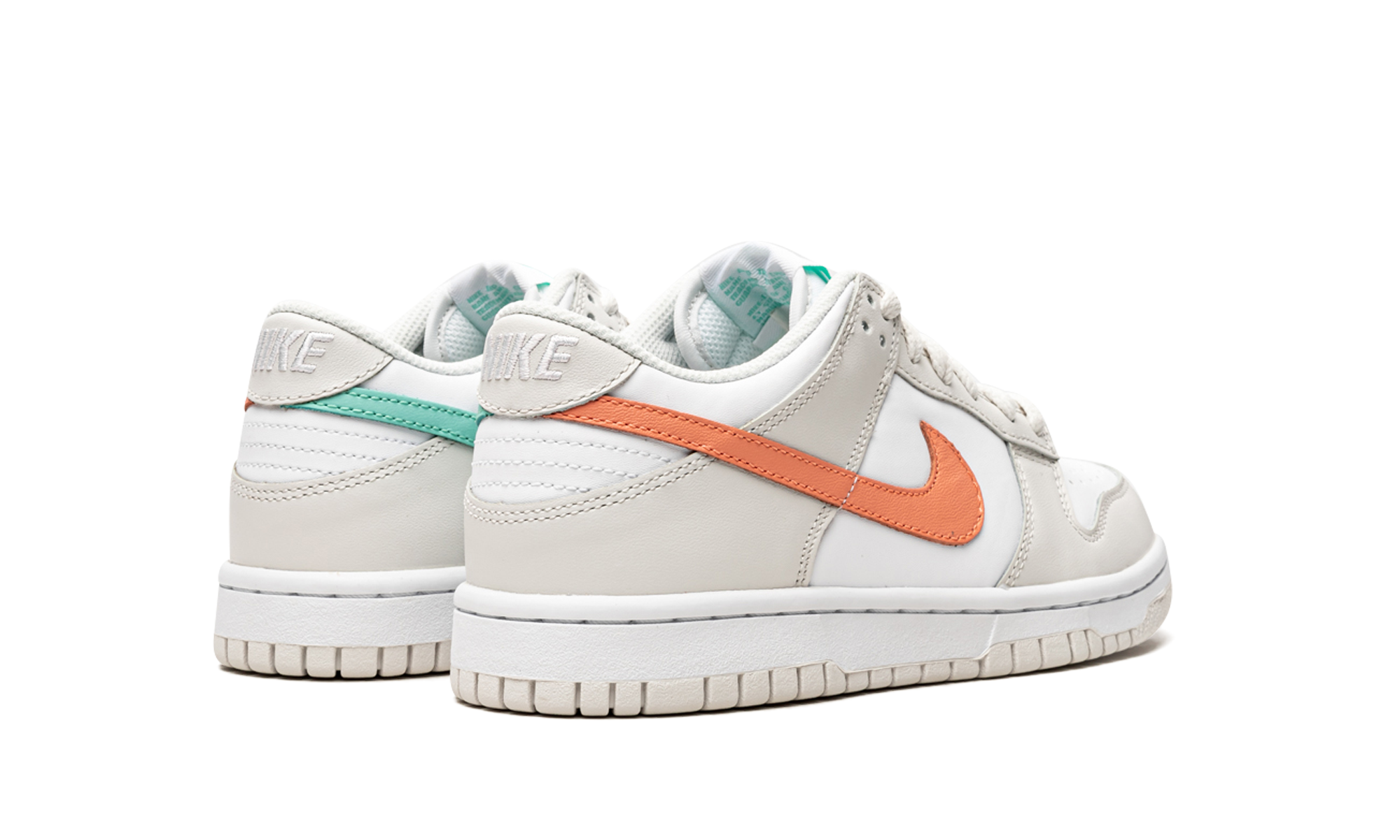 nike dunk low tropical twist gs+CW1590-101+diagnol right behind view