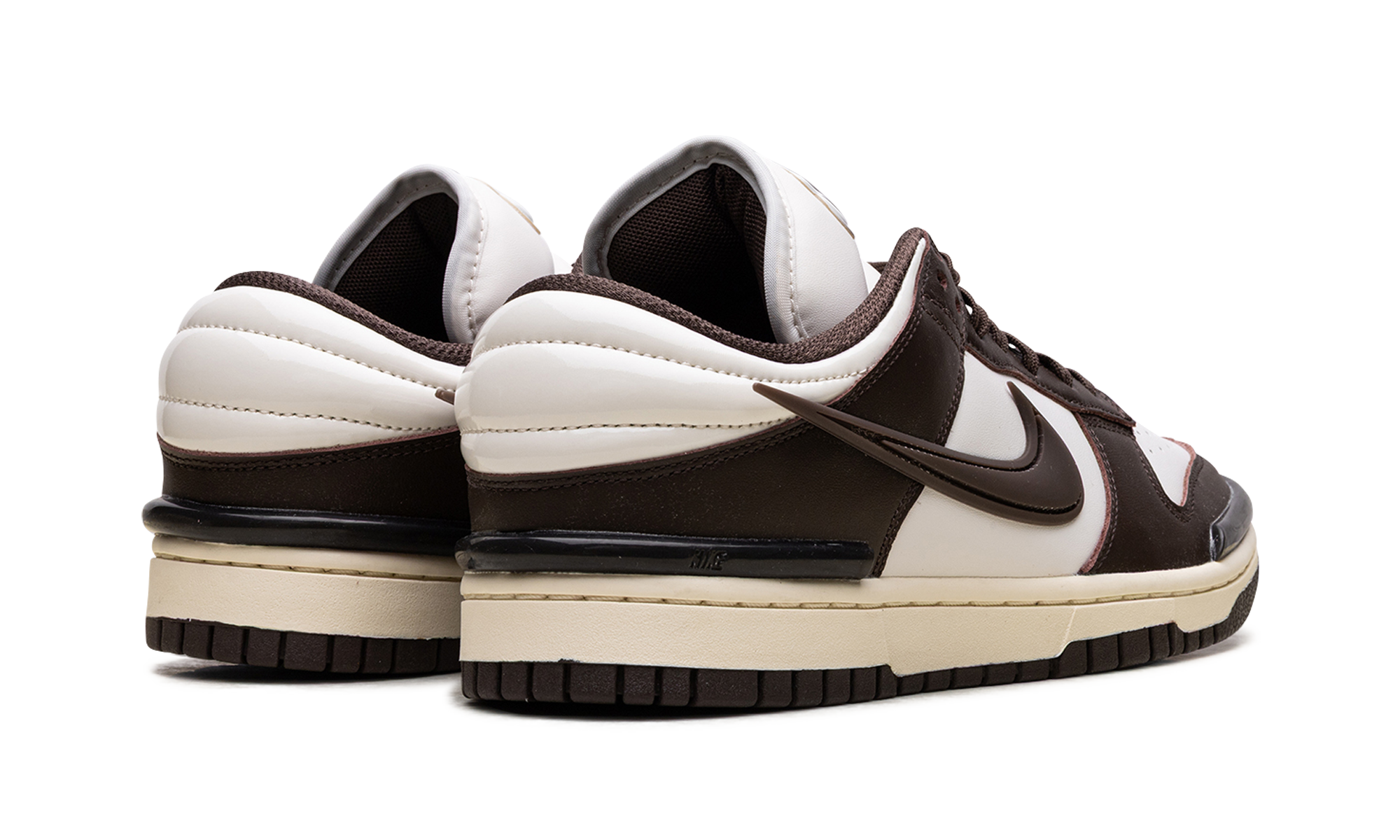 nike dunk low twist baroque brown women s+DZ2794-003+diagnol right behind view