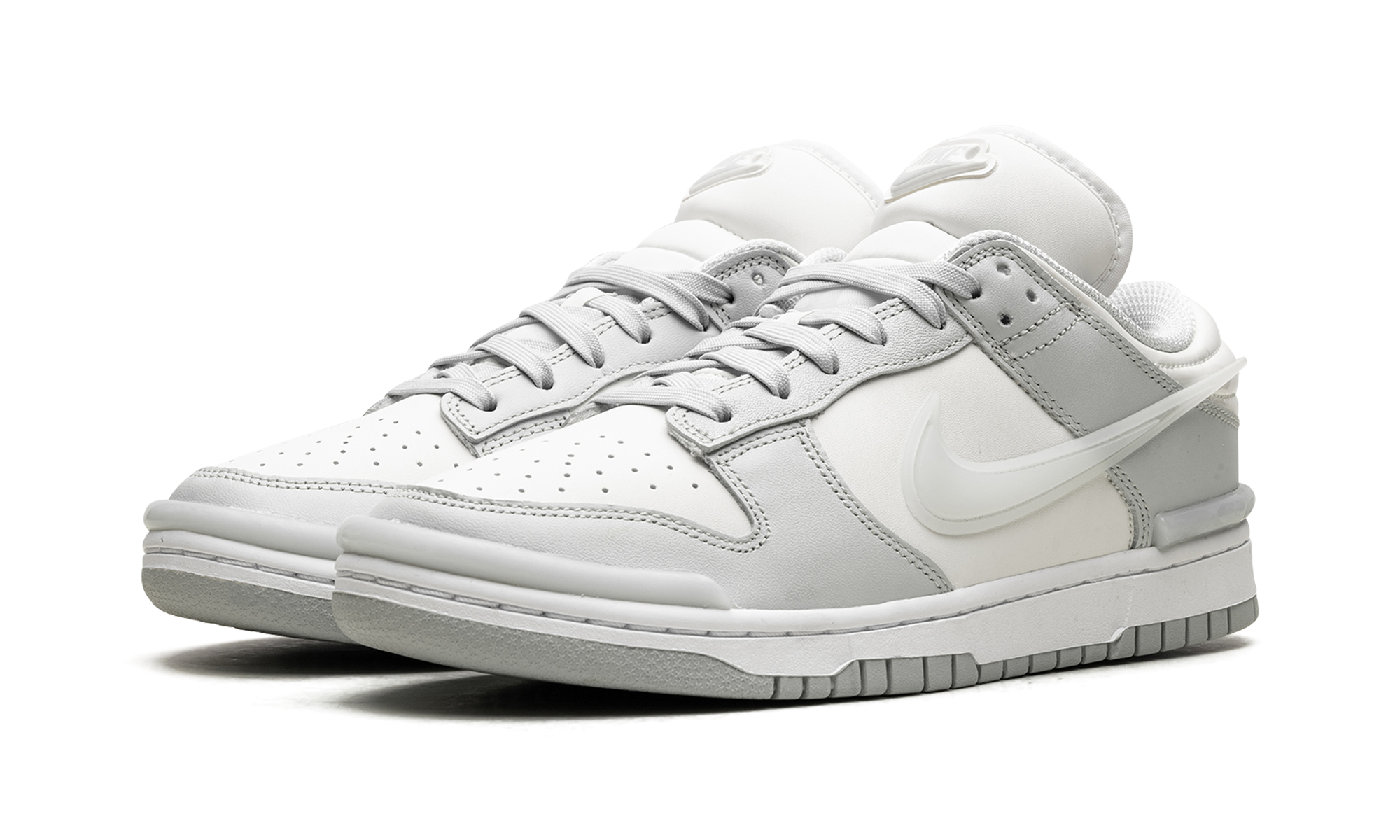 nike dunk low twist light silver women s+DZ2794-004+diagnol left view