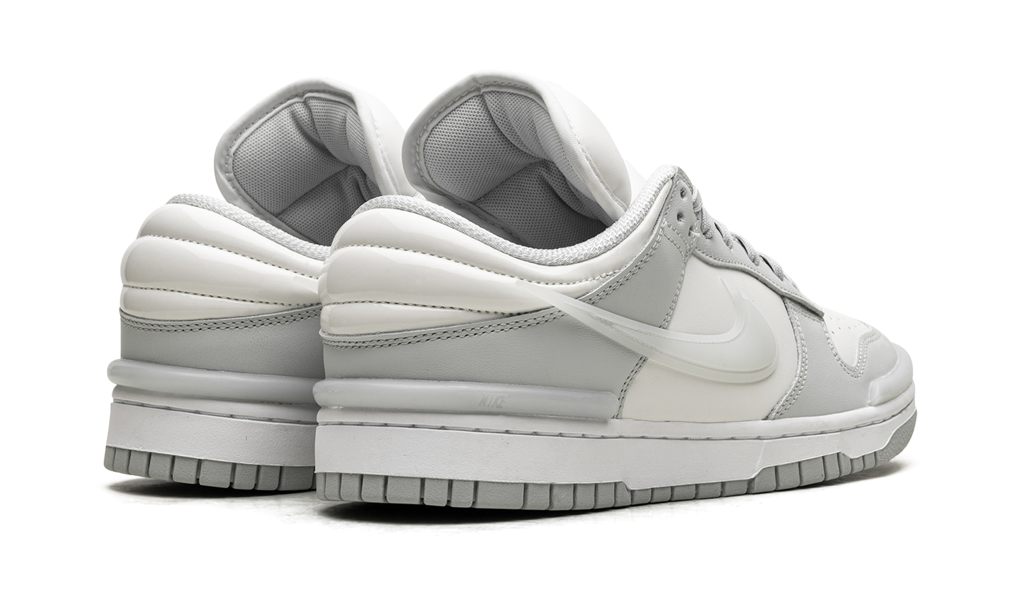 nike dunk low twist light silver women s+DZ2794-004+diagnol right behind view