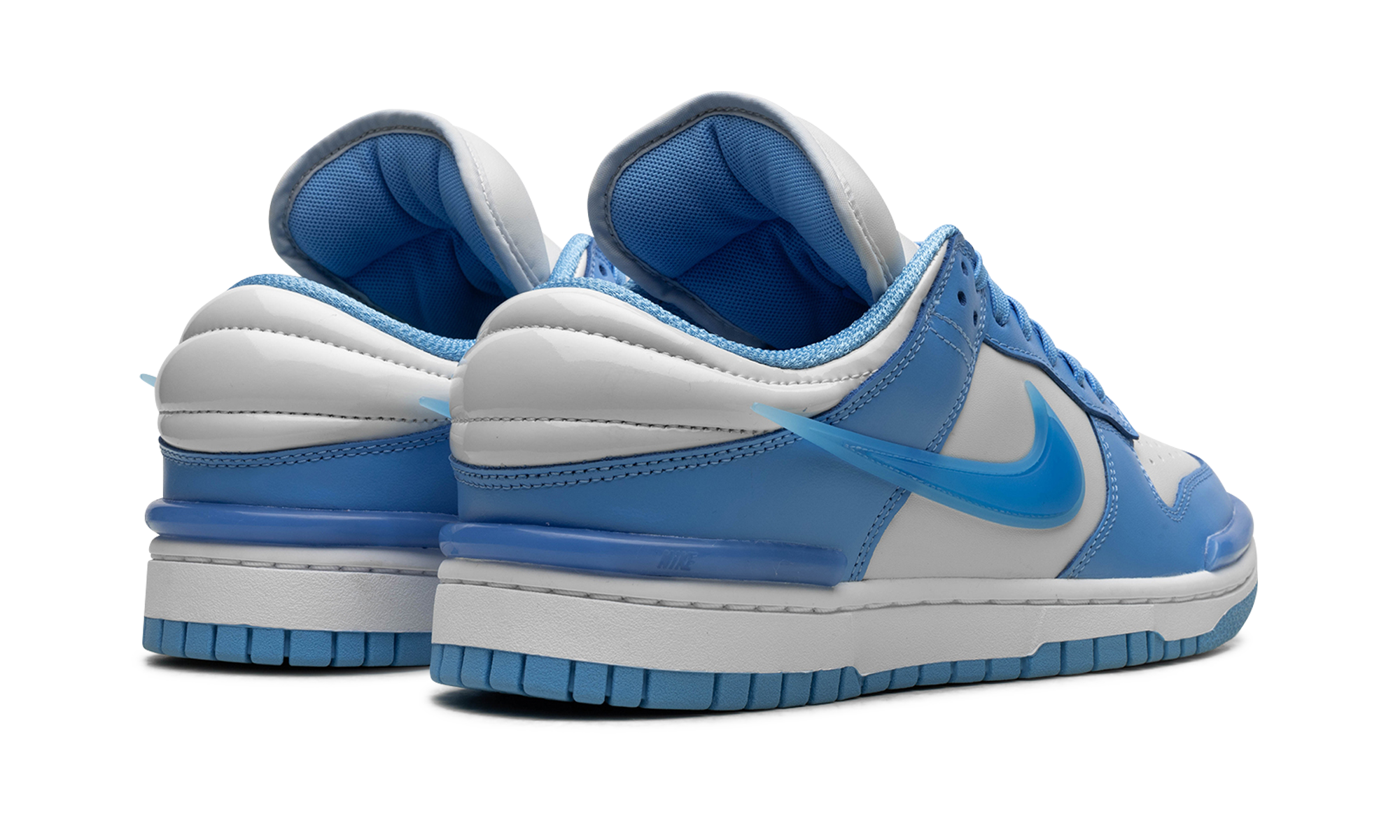 nike dunk low twist university blue women s+DZ2794-002+diagnol right behind view