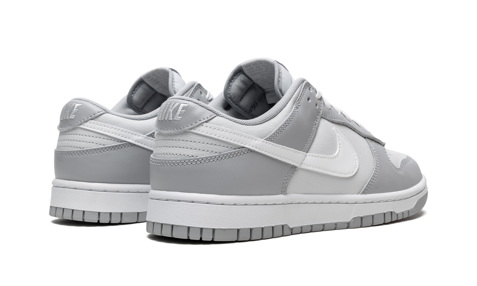 nike dunk low two tone grey+DJ6188-001+diagnol right behind view