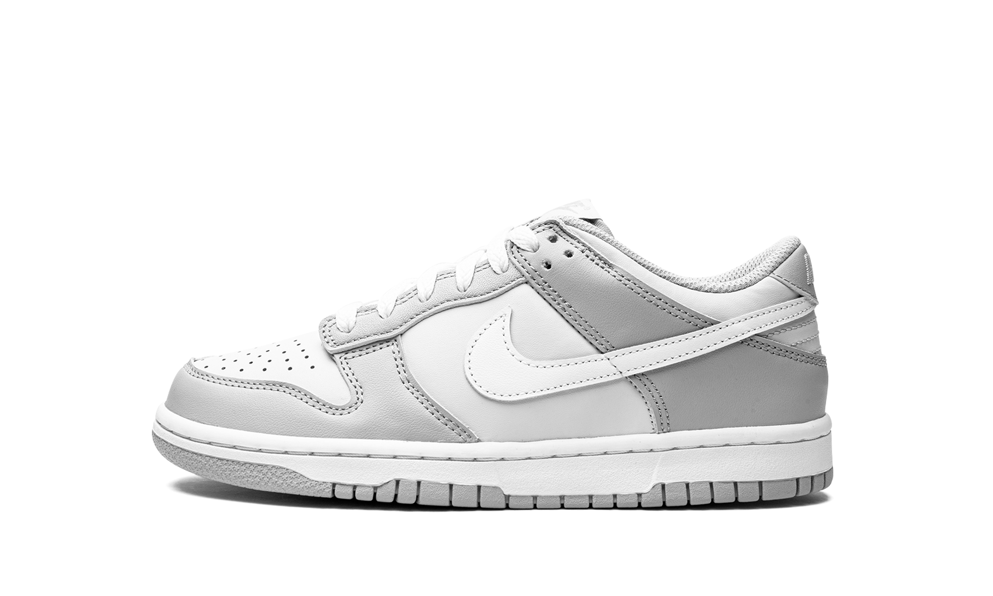 nike dunk low two toned grey gs+DH9765-001+diagnol right view 1
