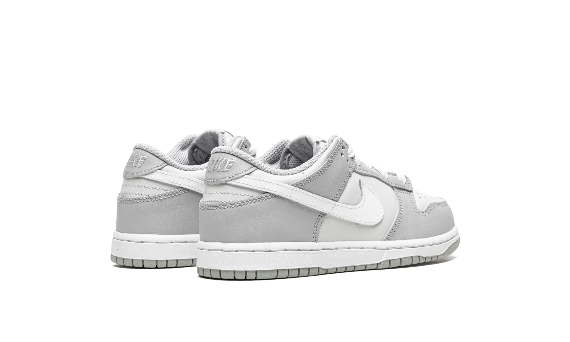 nike dunk low two toned grey ps+DH9756-001+diagnol right behind view