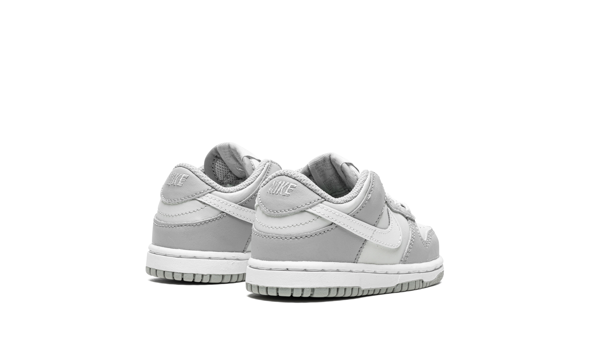 nike dunk low two toned grey td+DH9761-001+diagnol right behind view