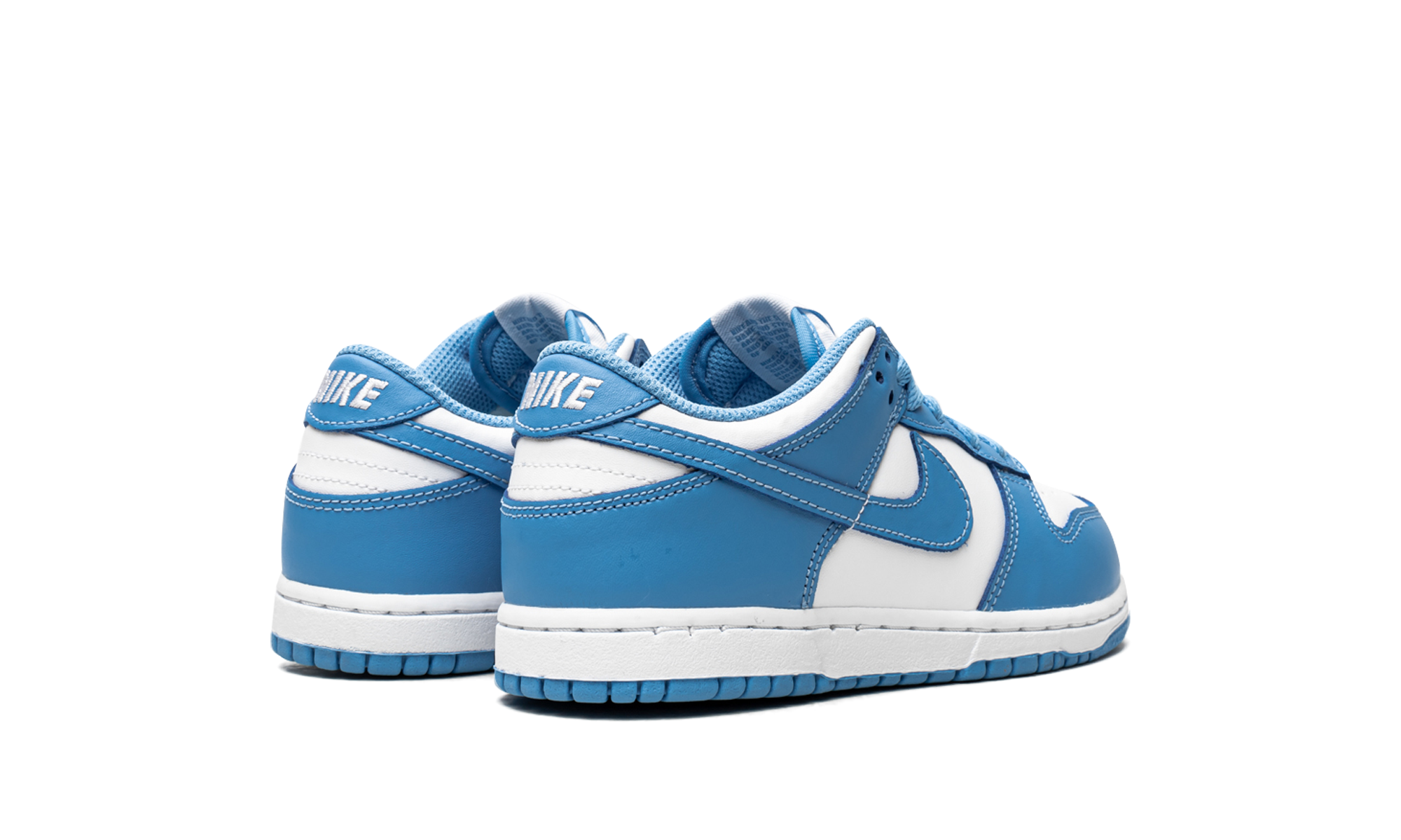 nike dunk low unc ps+CW1588-103+diagnol right behind view