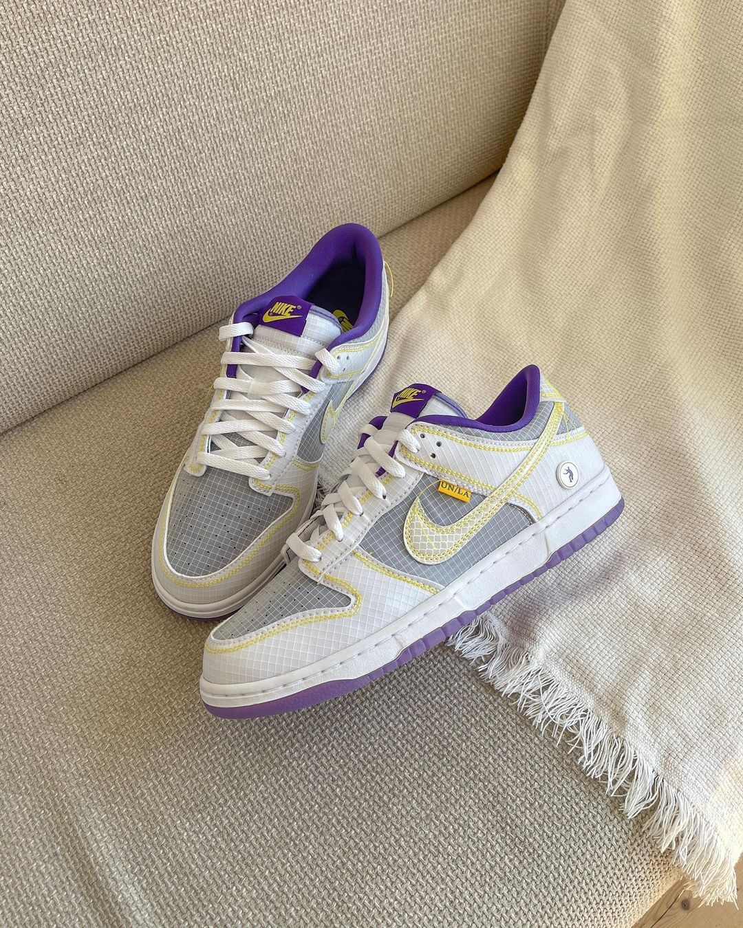 Nike Dunk Low Union Passport Pack Court Purple, Lifestyle View 2, SKU DJ9649-500