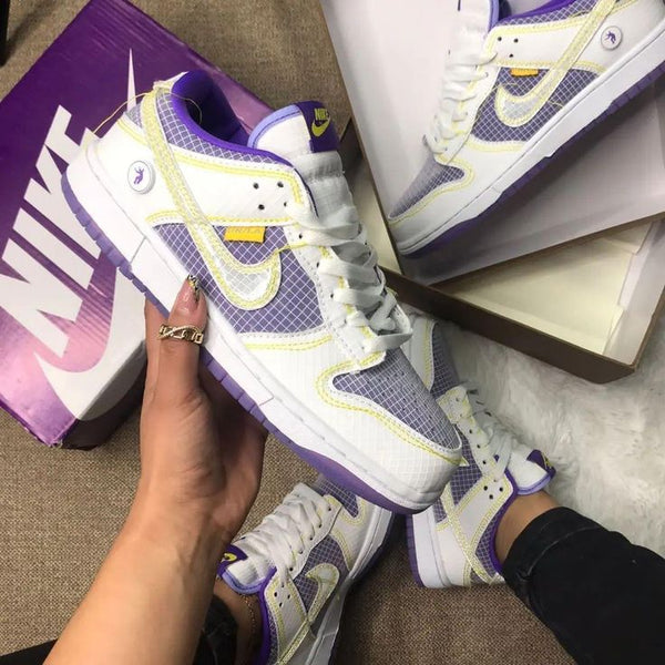 Nike Dunk Low Union Passport Pack Court Purple, Lifestyle View 3, SKU DJ9649-500