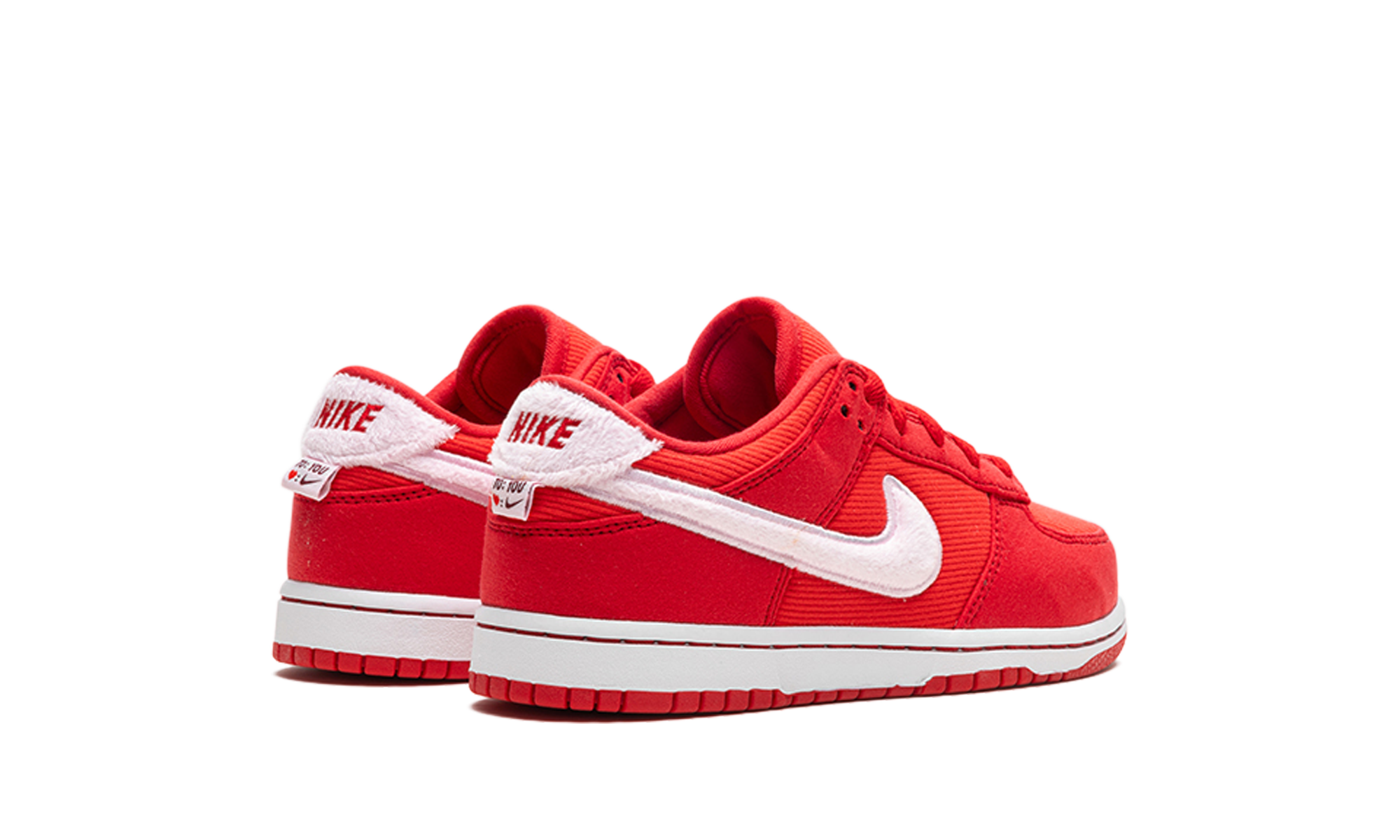 nike dunk low valentine s day 2024 ps+FZ3549-612+diagnol right behind view