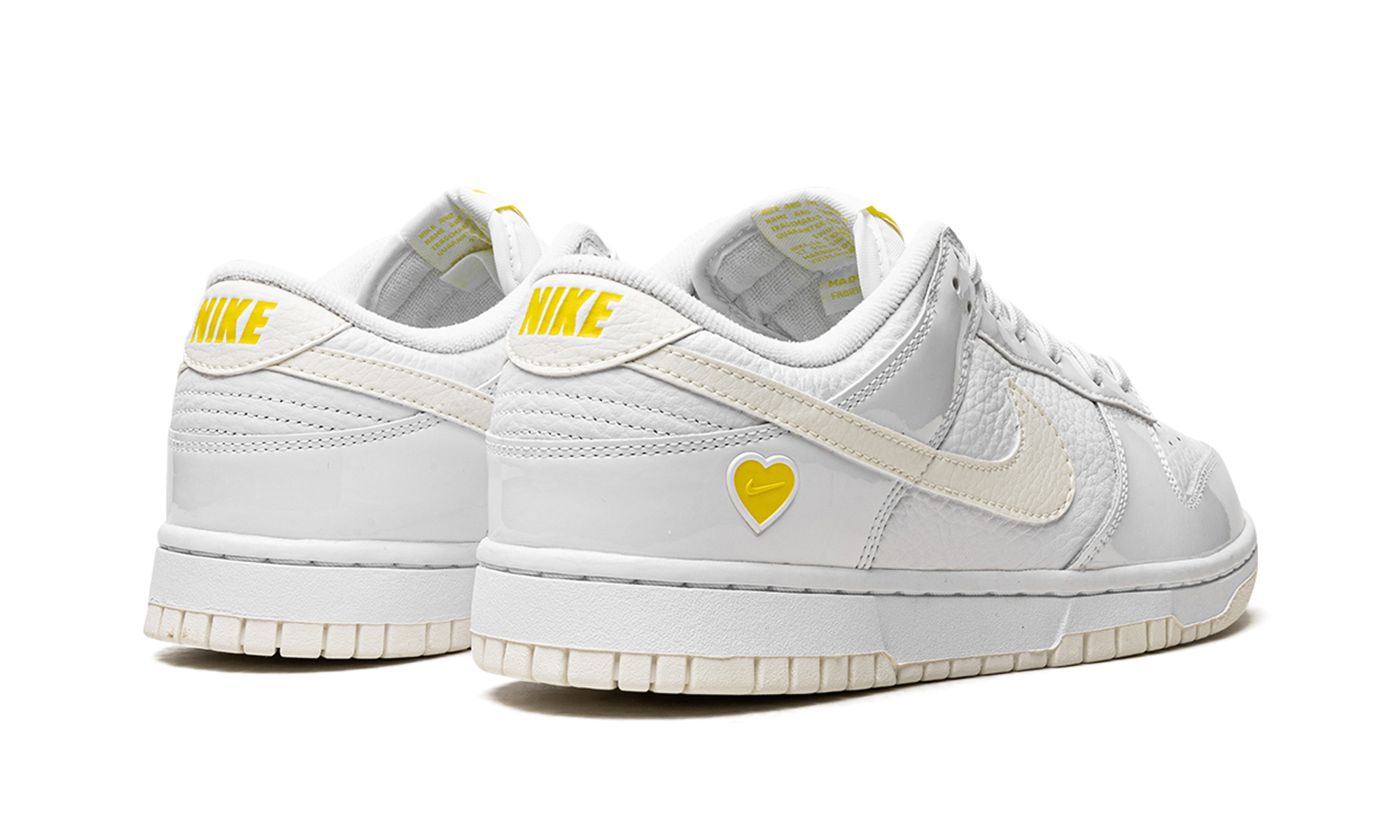 nike dunk low valentine s day yellow heart women s+FD0803-100+diagnol right behind view