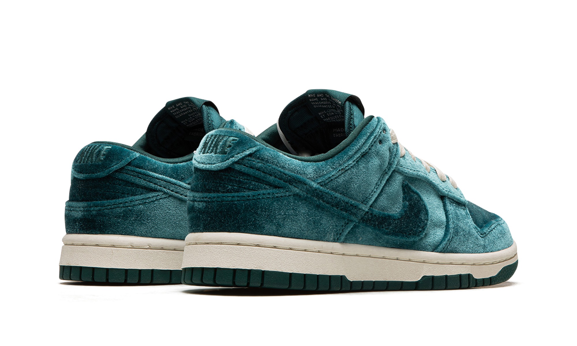 nike dunk low velvet teal women s+DZ5224-300+diagnol right behind view
