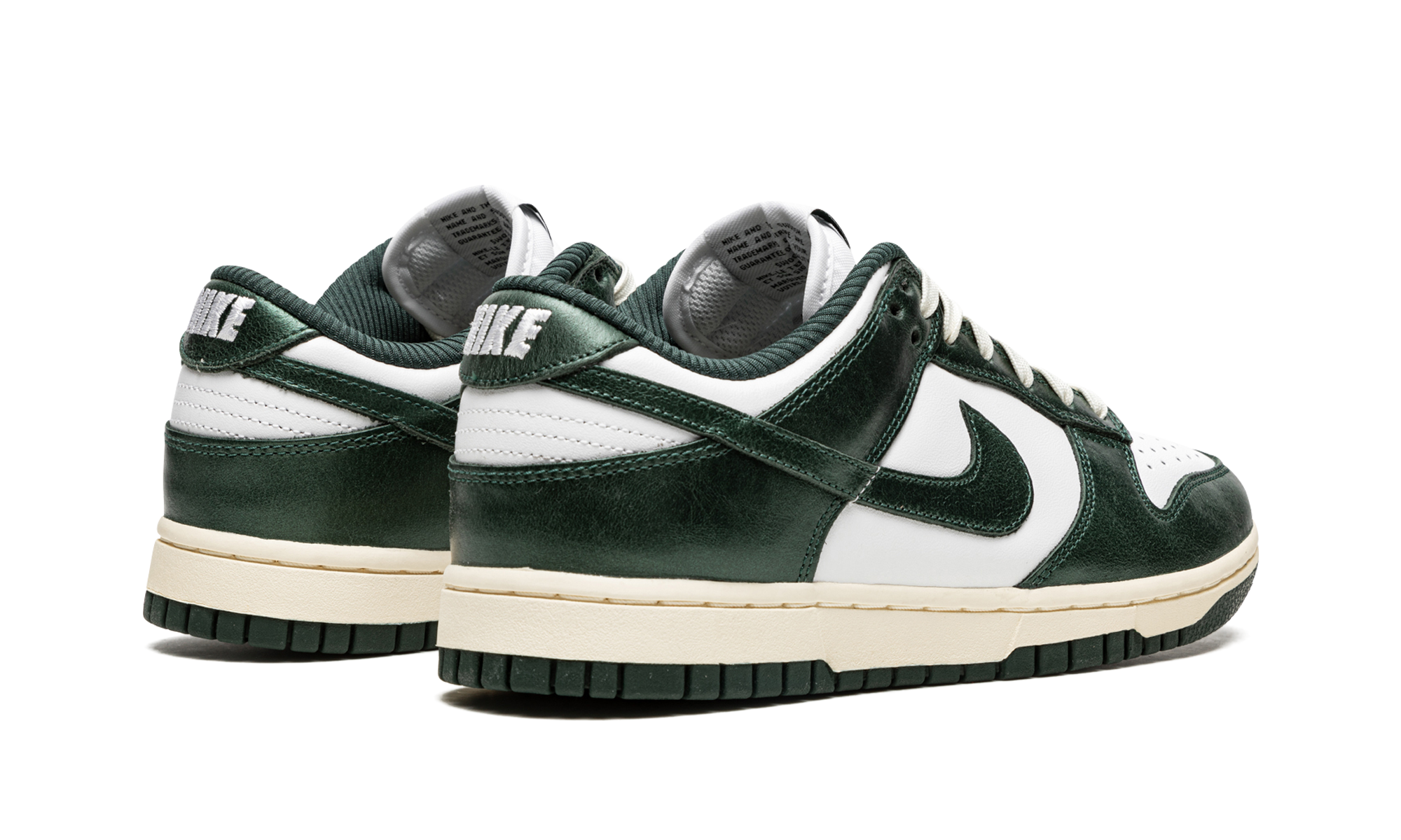 nike dunk low vintage green women s+DQ8580-100+diagnol right behind view
